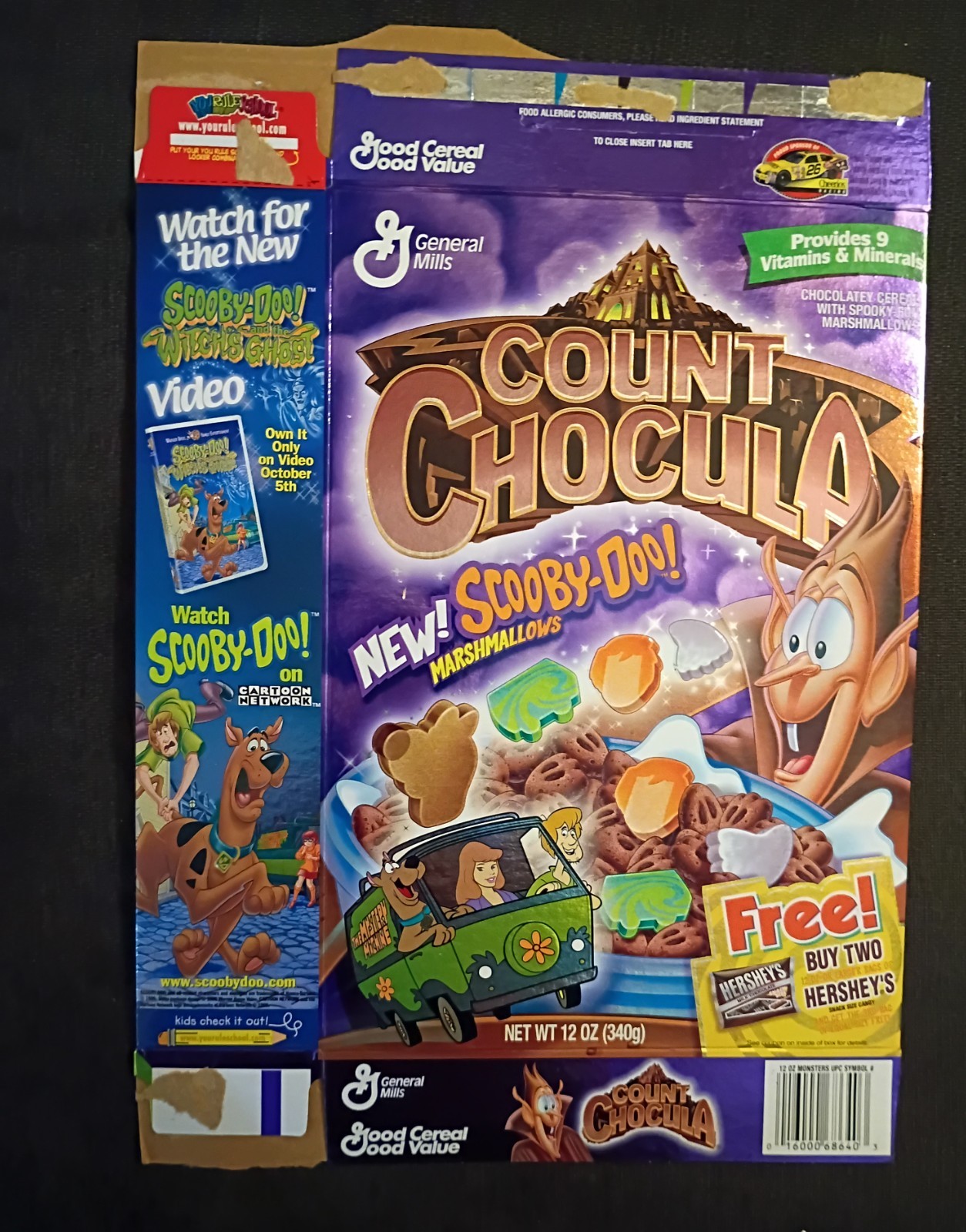 Scooby Doo {General Mills} Count Chocula Millennial Cereal Box EMPTY Y2K🔥 Scooby Doo {General Mills} Count Chocula Millennial Cereal Box EMPTY Y2K🔥