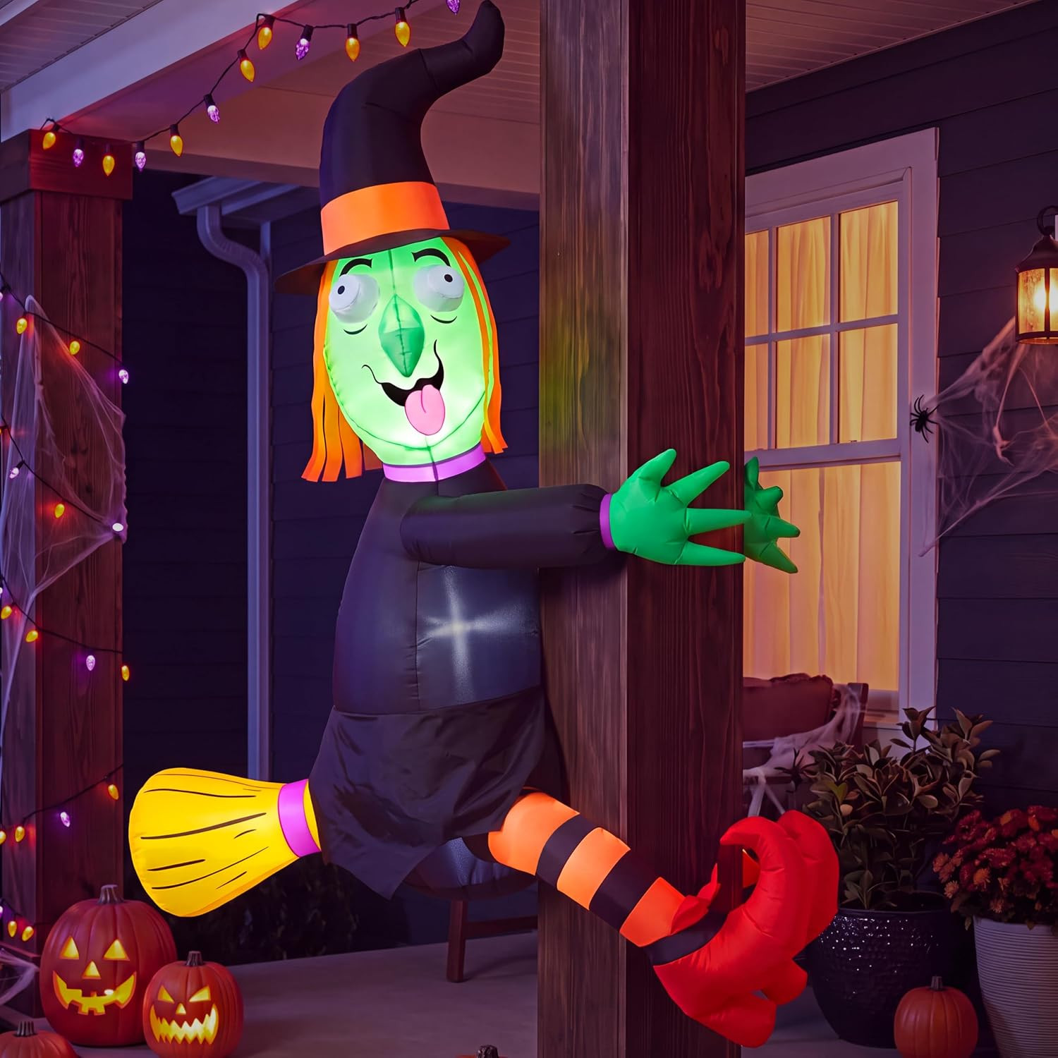 4FT Halloween Inflatable Witch with Build-In LED Lights - Outdoor Blow up Decor 4FT Halloween Inflatable Witch with Build-In LED Lights - Outdoor Blow up Decor