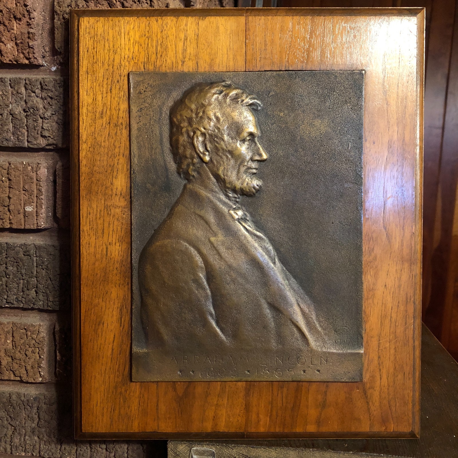 Victor David Brenner 1907 Abraham Lincoln Bronze Portrait Plaque