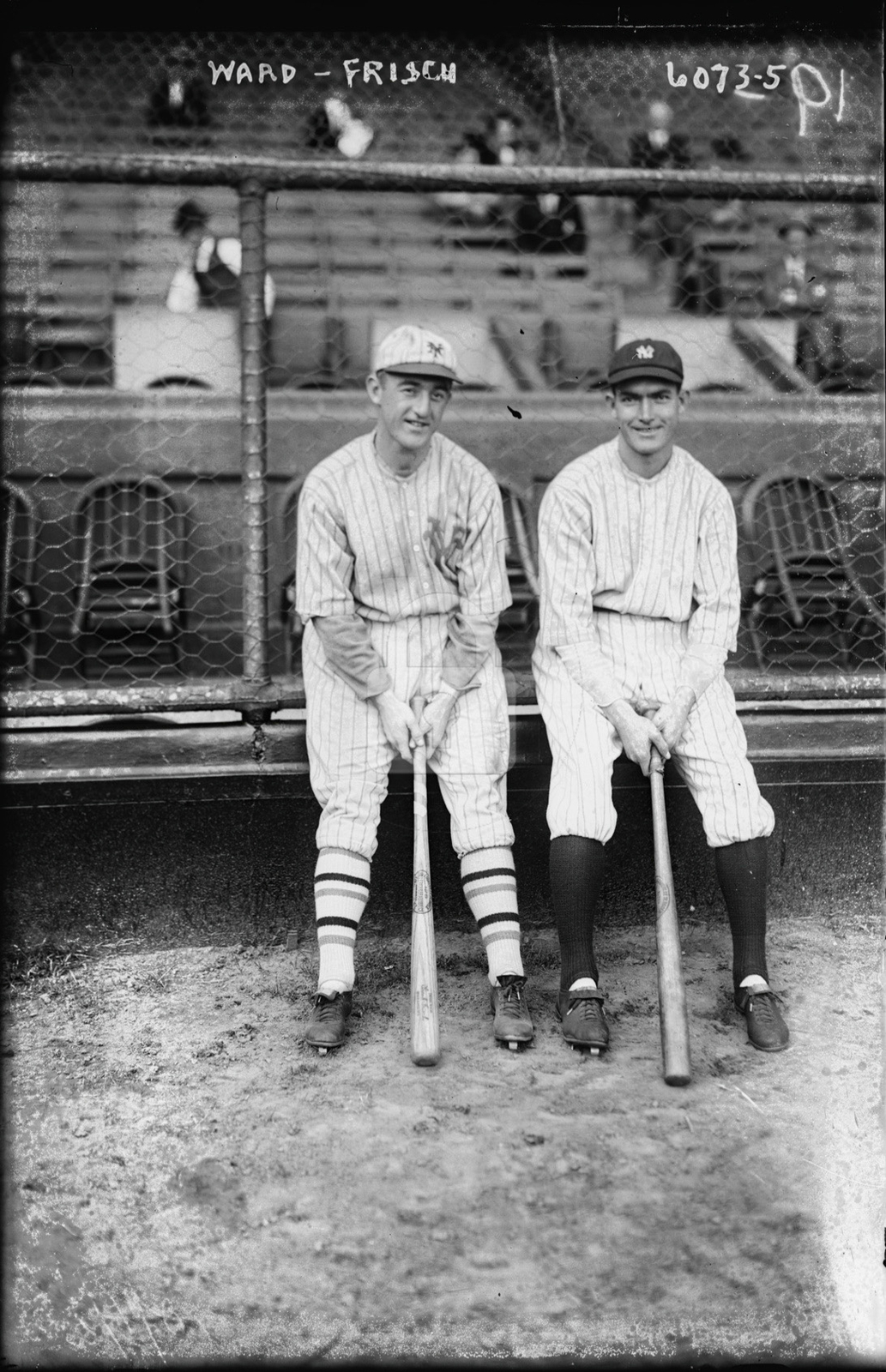 Frankie Frisch  Aaron Ward NY Baseball  RPPC Photo Postcard Copy