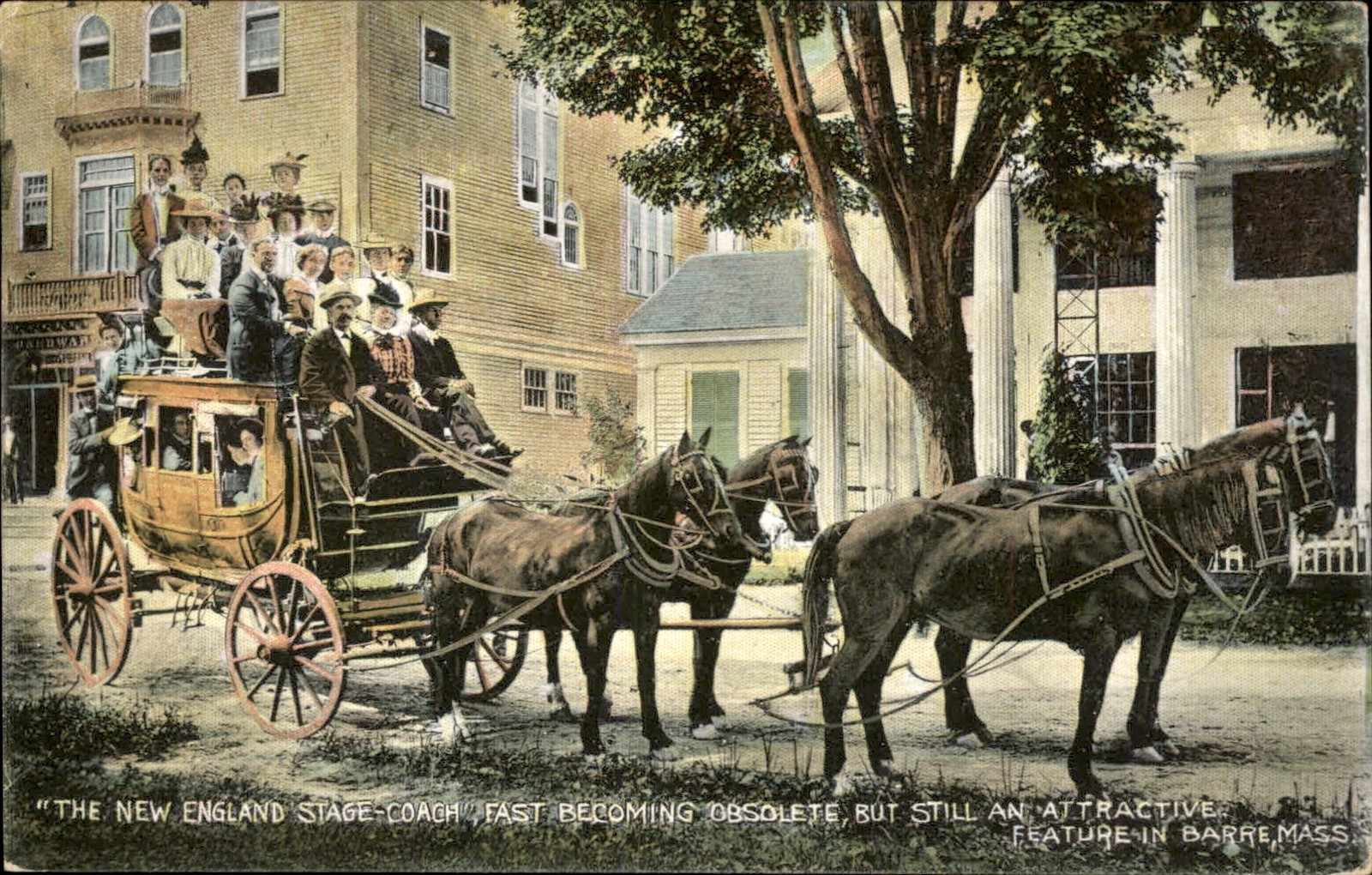 Barre MA Stage Coach W. R. Spooner, Photo. & Pub. c1910 Vintage Postcard bhn Barre MA Stage Coach W. R. Spooner, Photo. & Pub. c1910 Vintage Postcard bhn
