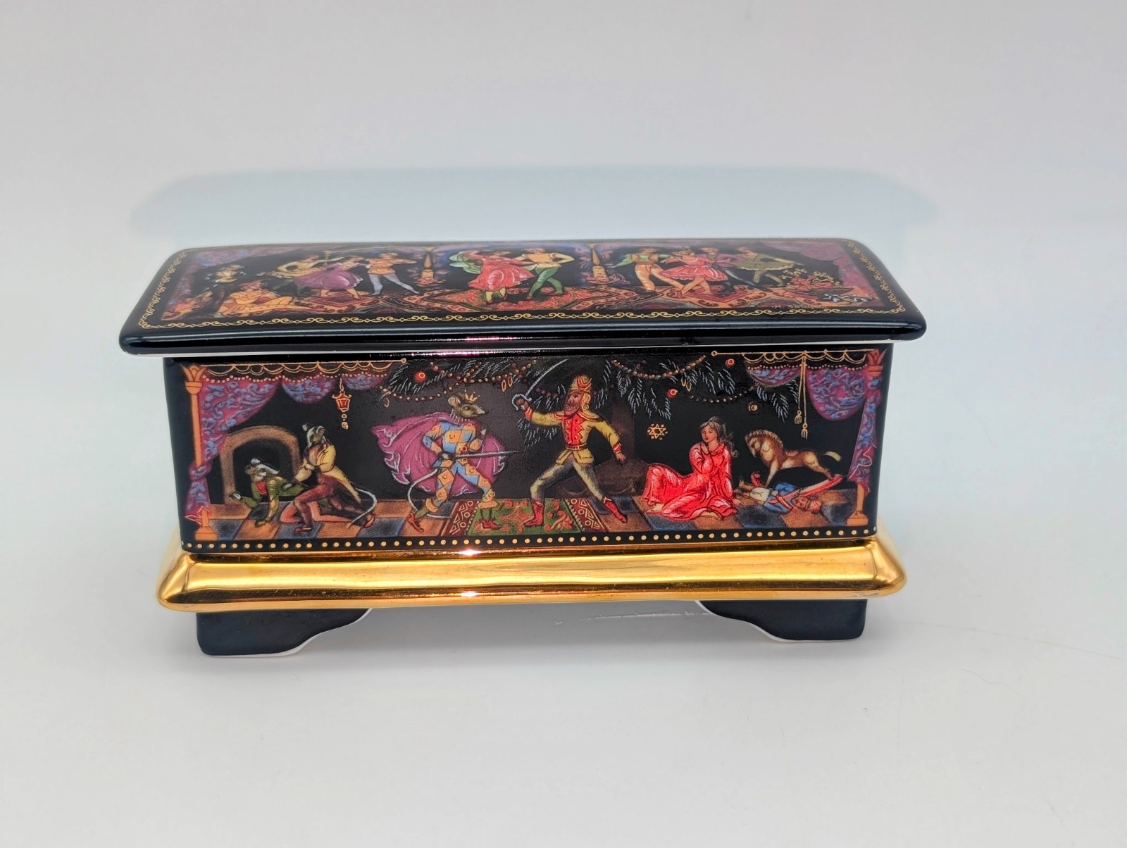 VTG The Nutcracker Porcelain Music Trinket Box Works Ardleigh Elliott Sons 1991