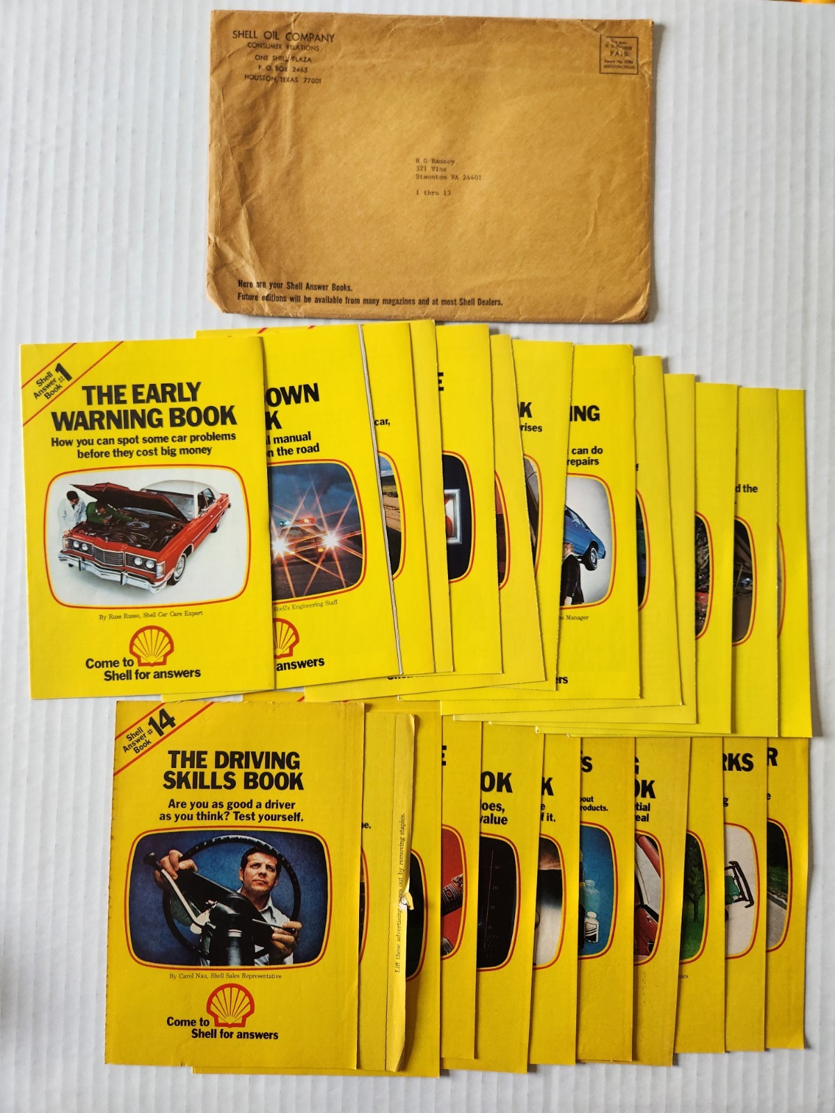 Shell Oil Answer Books 1-24 Dated 1976 With Original Mailing Envelope Rare VTG
