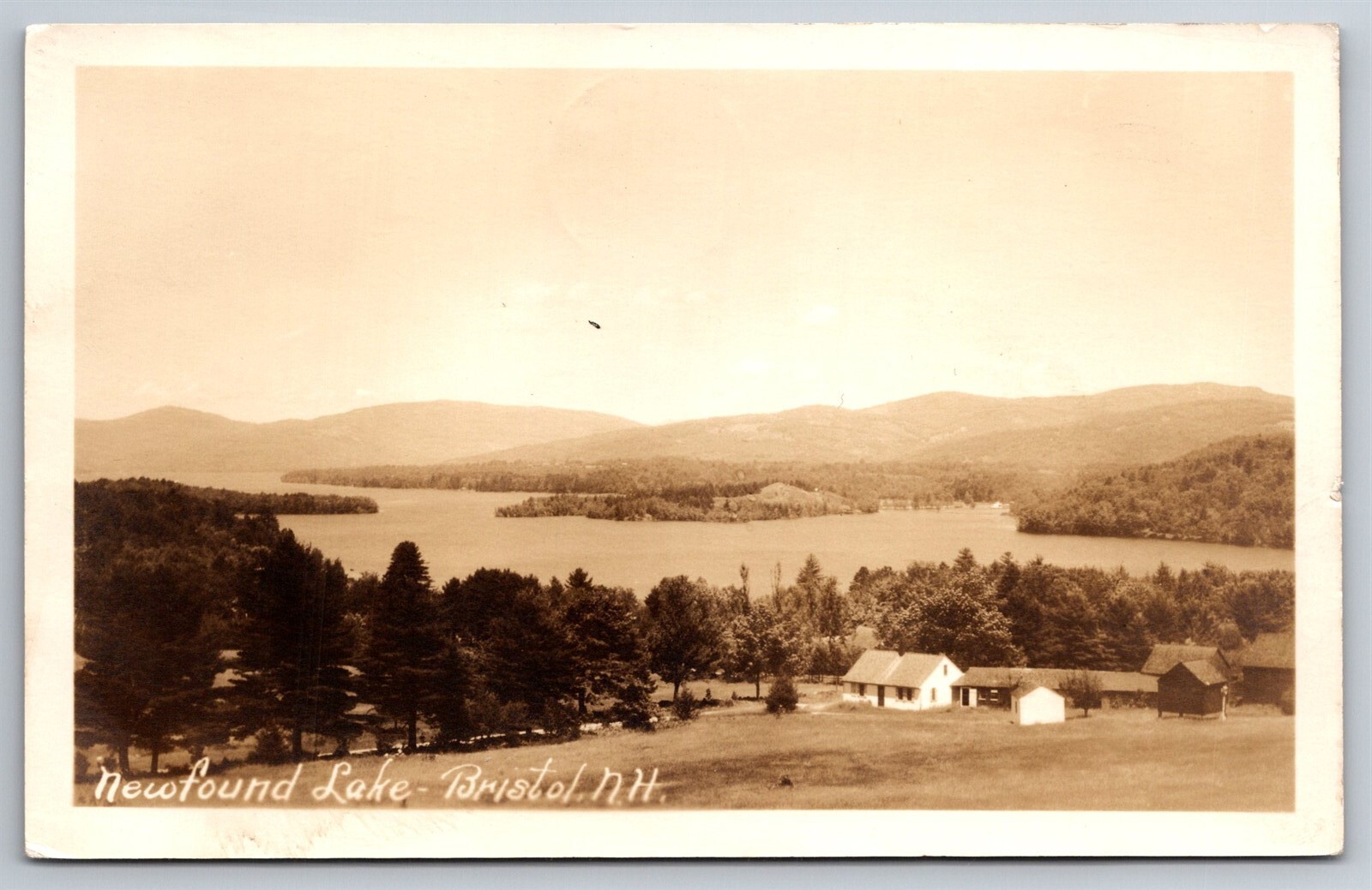 RPPC Newfound Lake Bristol NH From Grassy Knoll C1930s Real Photo Postcard AB14 RPPC Newfound Lake Bristol NH From Grassy Knoll C1930s Real Photo Postcard AB14