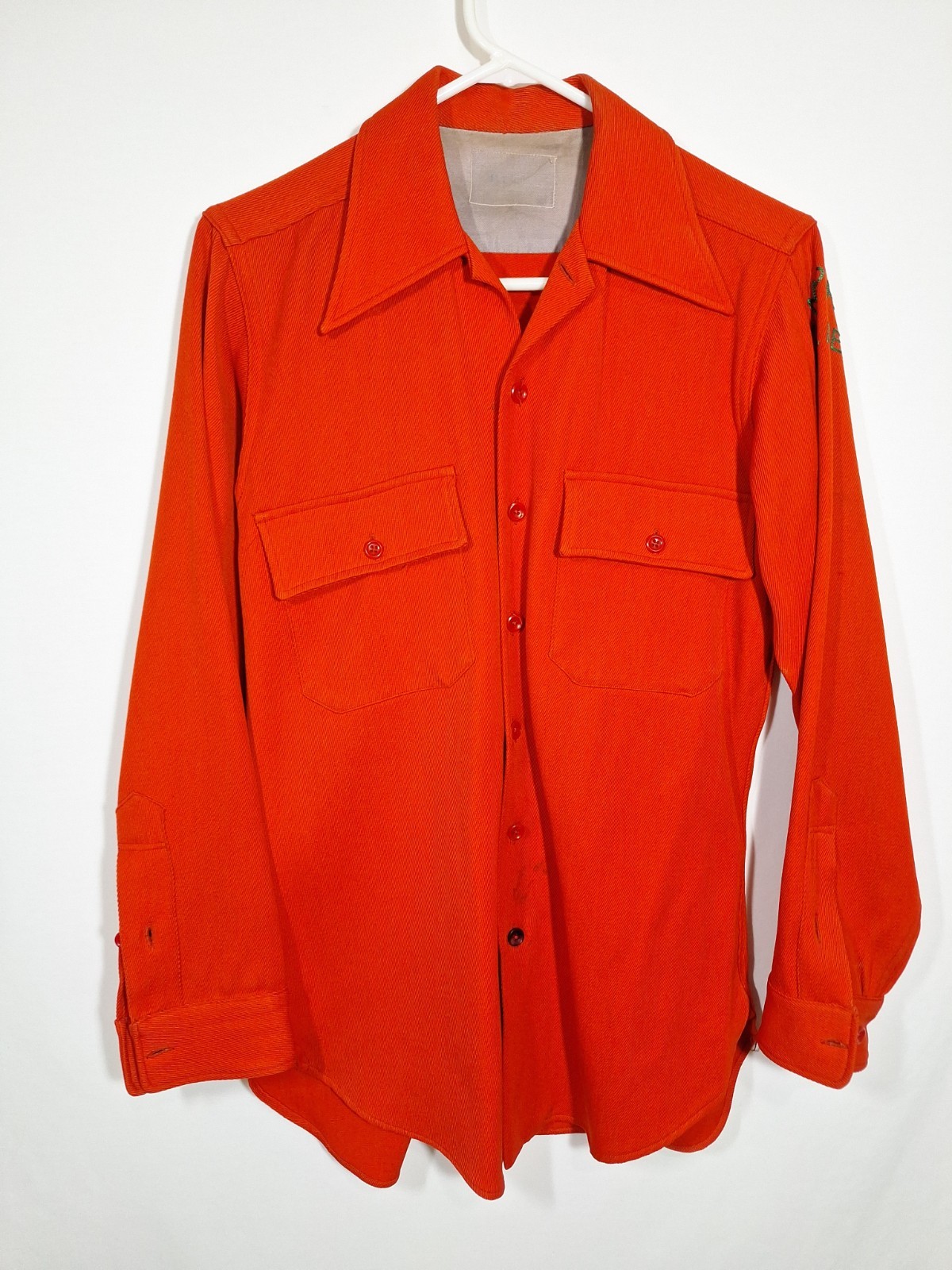 VINTAGE 1950s Great Northern Railway Empire Builder Wool Uniform Shirt Red MOW