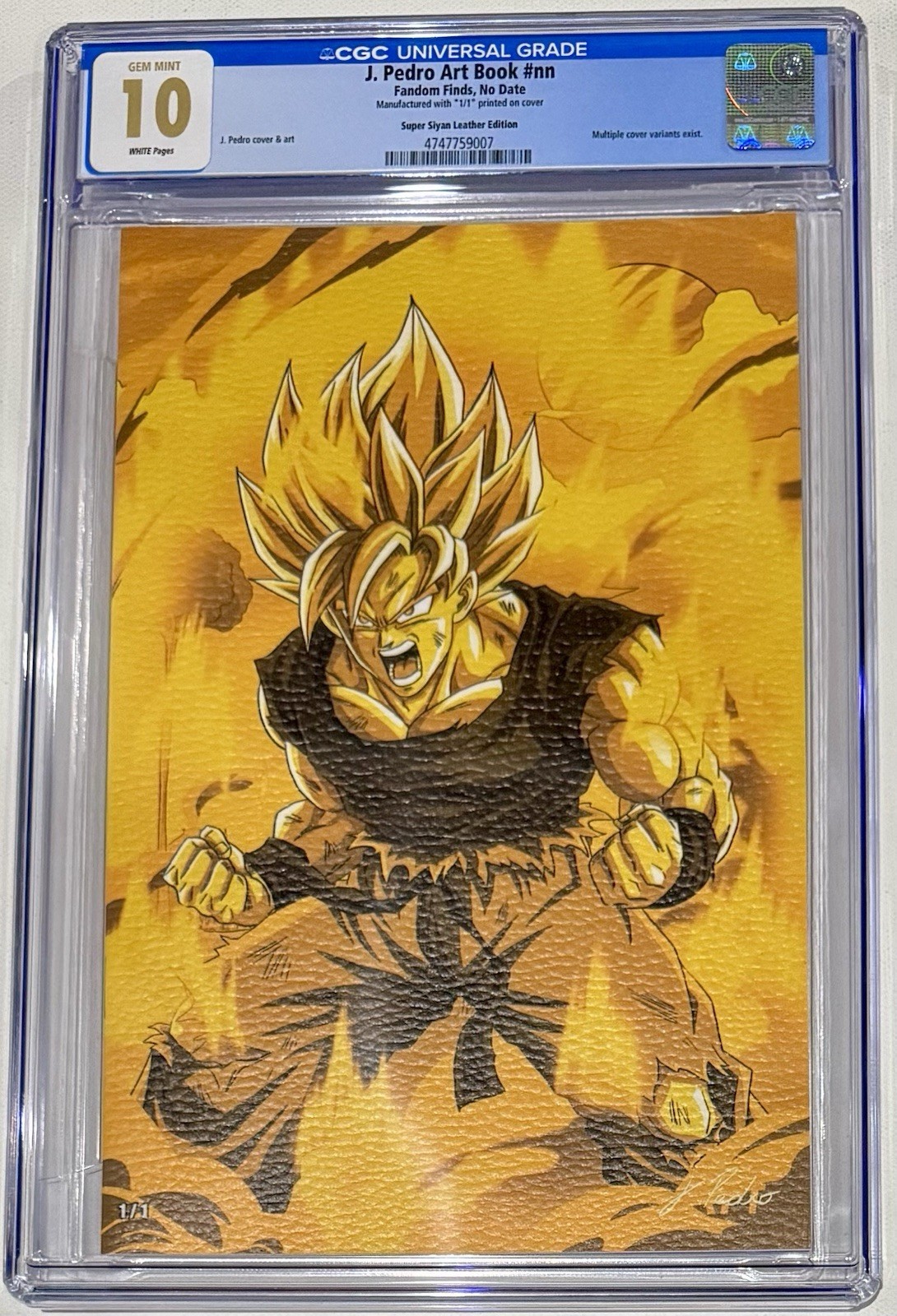 Fandom Finds J. Pedro Art Book #nn Super Siyan CGC 10 Leather Variant 1:1