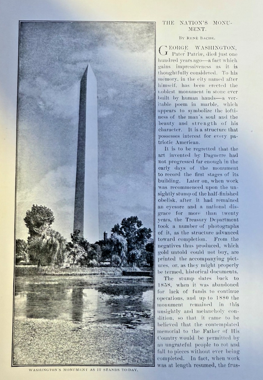 1899 Building the Washington Monument illustrated