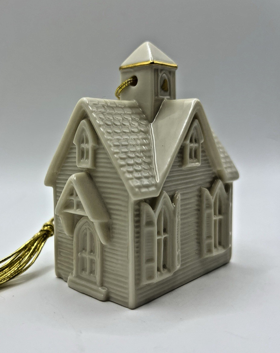 1990 Lenox Christmas Village First in a Series Village Church Christmas Ornament 1990 Lenox Christmas Village First in a Series Village Church Christmas Ornament