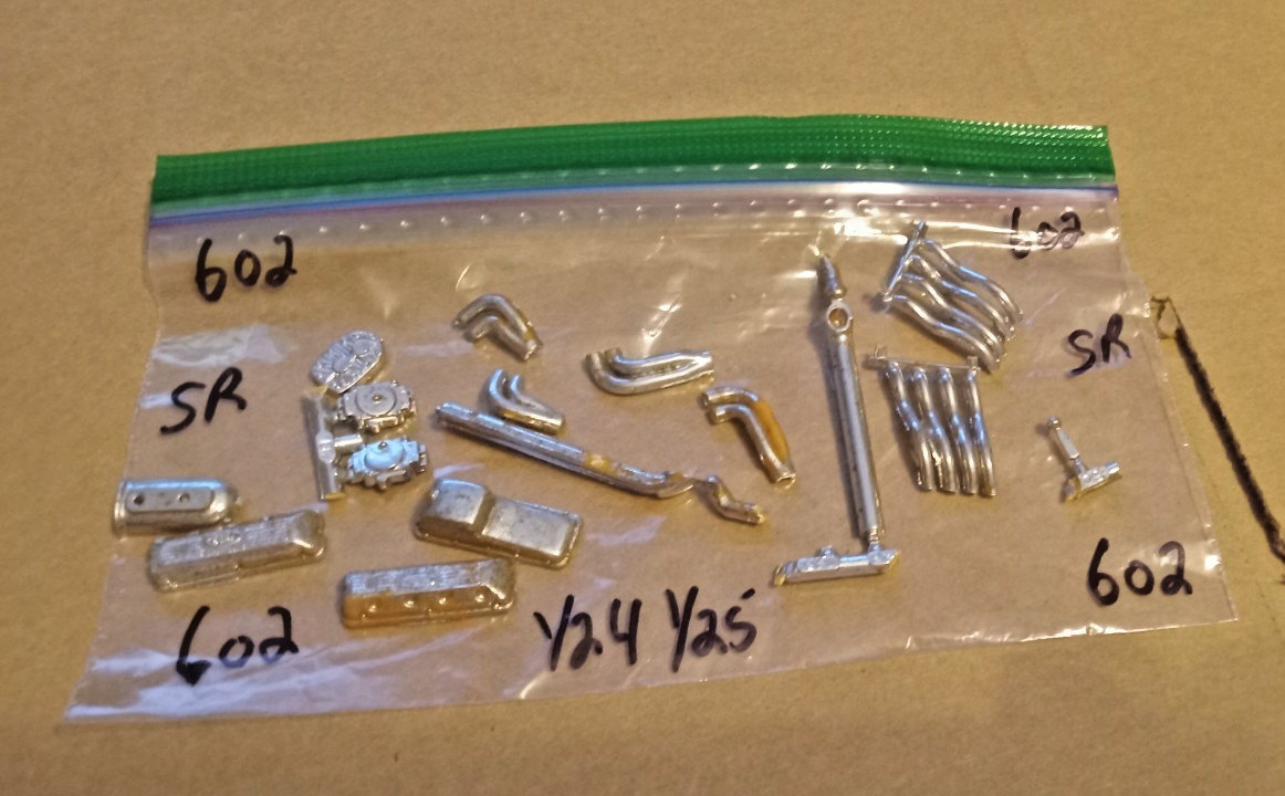 Chrome Engine Parts 1/24/25 Scale  (parts only) PACKAGE #602 Read Desc.  @