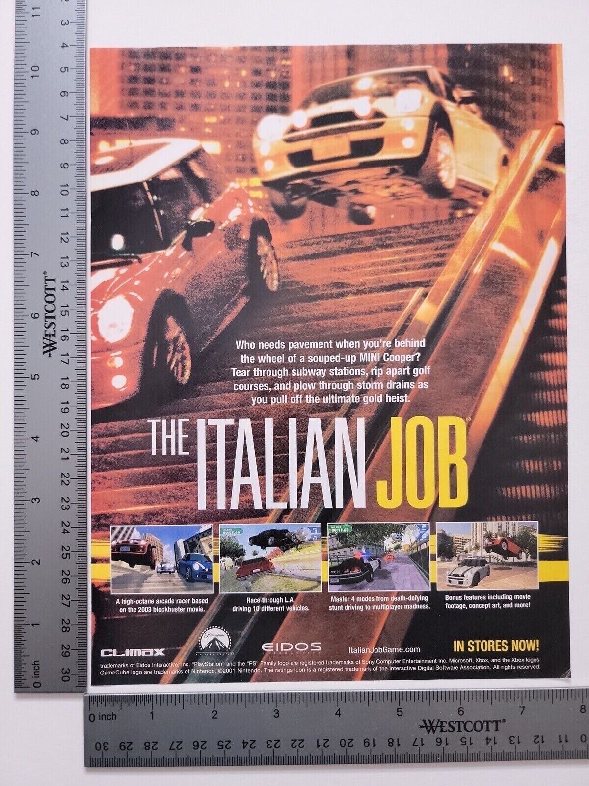 The Italian Job Authentic Print Advertisement / Game Poster Art