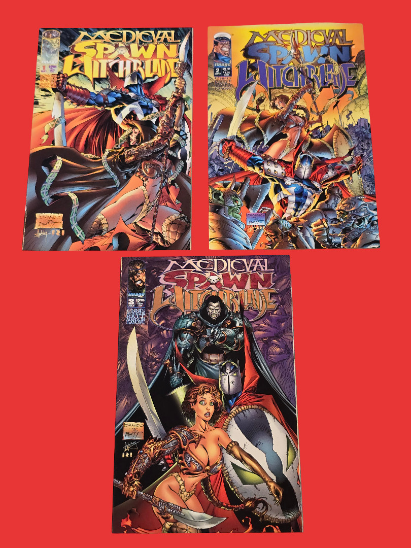 Medieval Spawn/Witchblade #1-3 Complete Set – Garth Ennis – Image Comics – 1996
