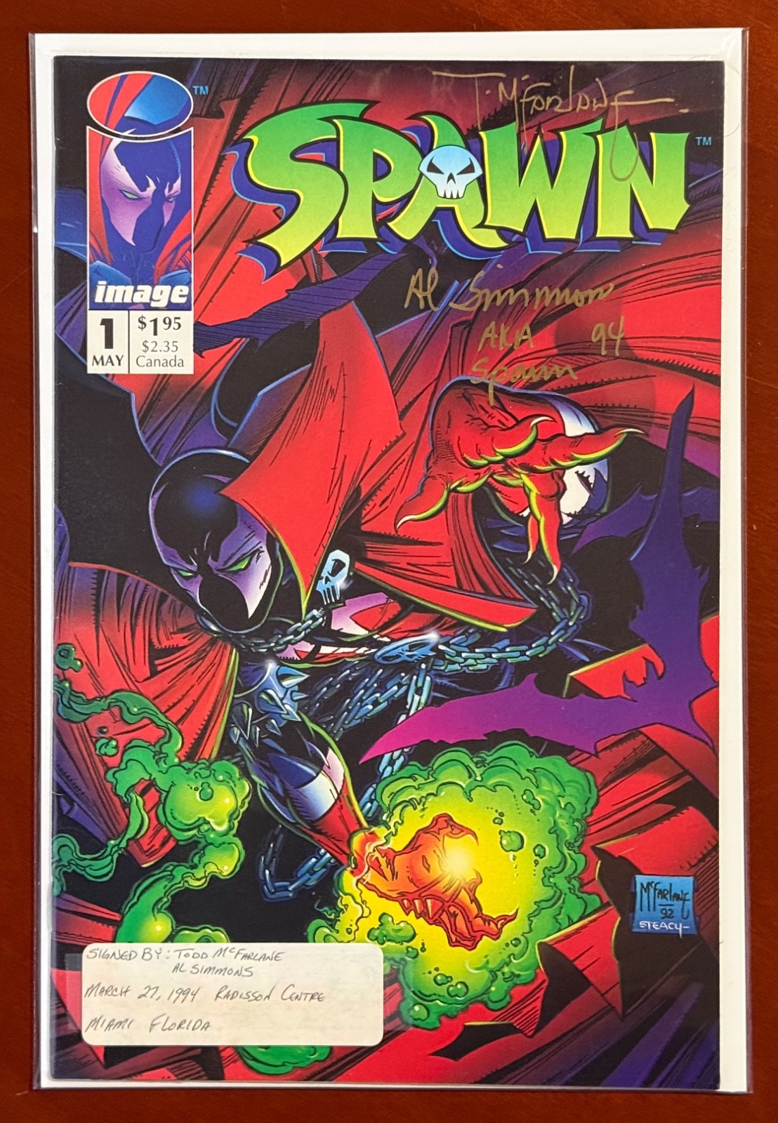 Spawn 1 Signed Todd McFarlane and Al Simmons Rare to find w/ both Signatures