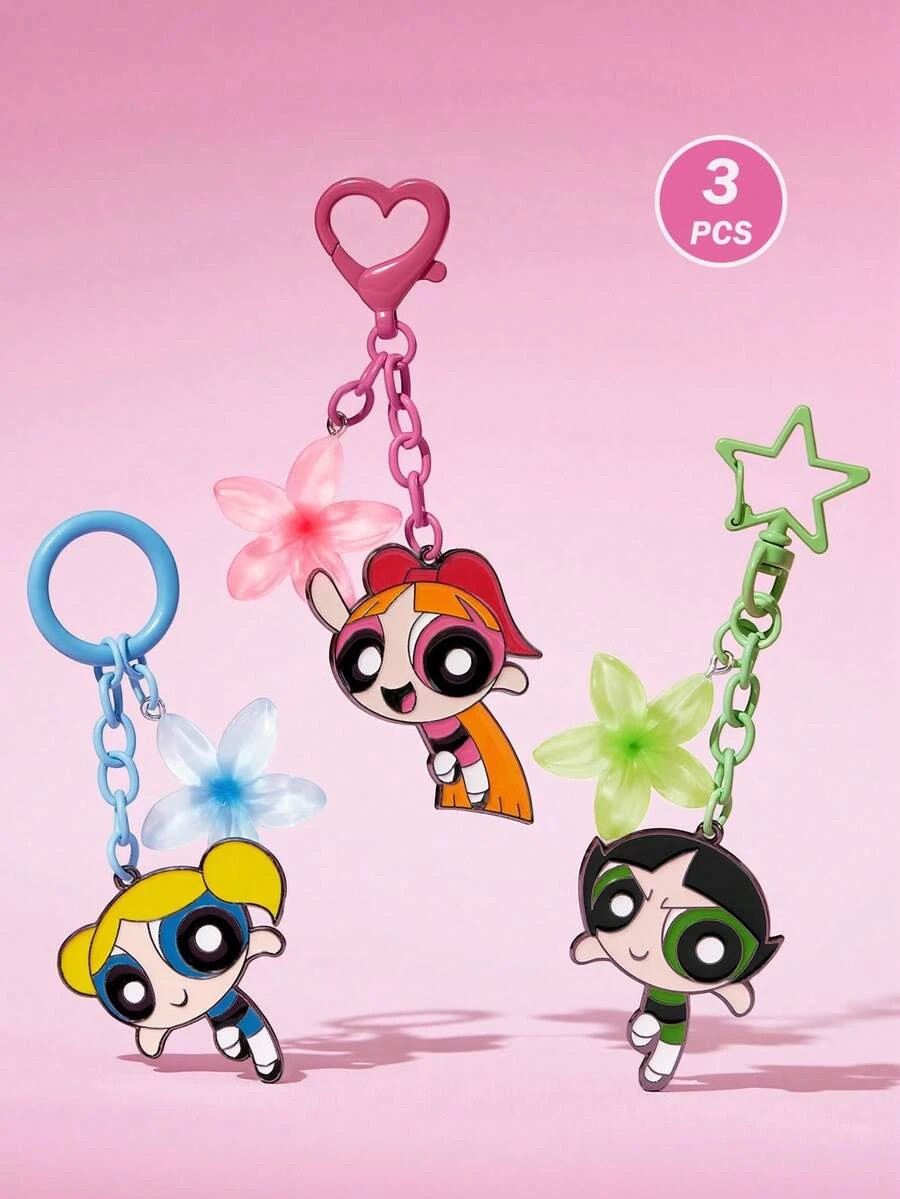 Powerpuff Girls 3pc Keychain Bag Charms Blossom Bubbles Buttercup Cute Powerpuff Girls 3pc Keychain Bag Charms Blossom Bubbles Buttercup Cute