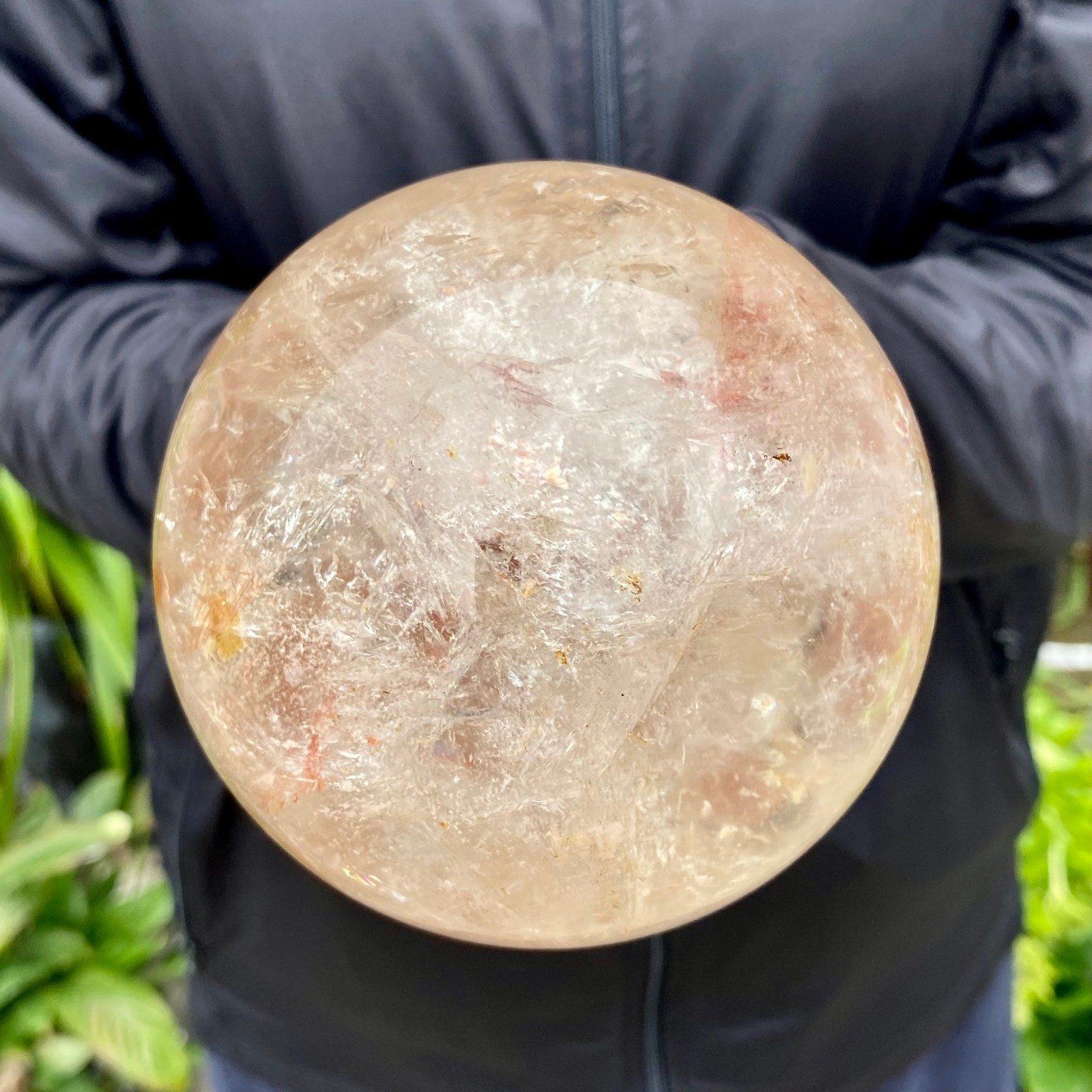 3.35LB Natural White Crystal Clear Quartz Crystal Sphere Ball Healing Meditation