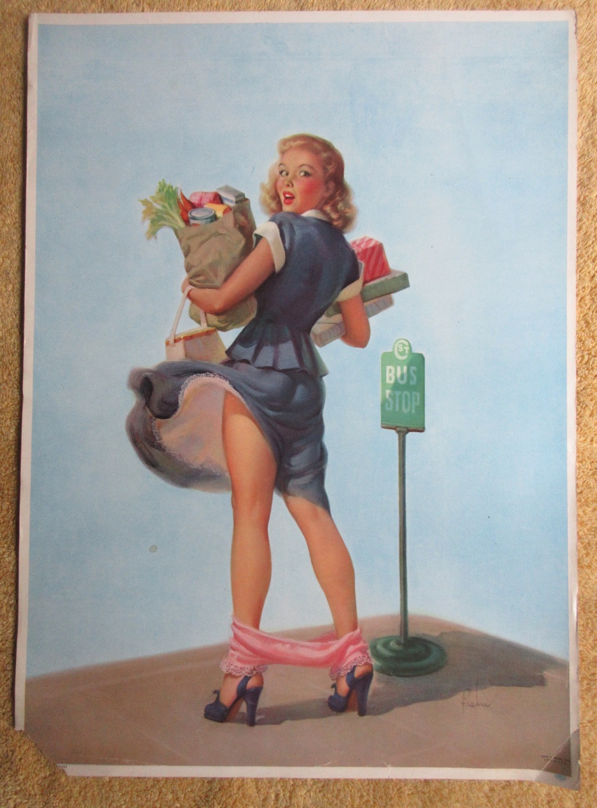 VINTAGE 1950 ART FRAHM DROPPED PANTIES SERIES CALENDAR ART LITHO VINTAGE 1950 ART FRAHM DROPPED PANTIES SERIES CALENDAR ART LITHO