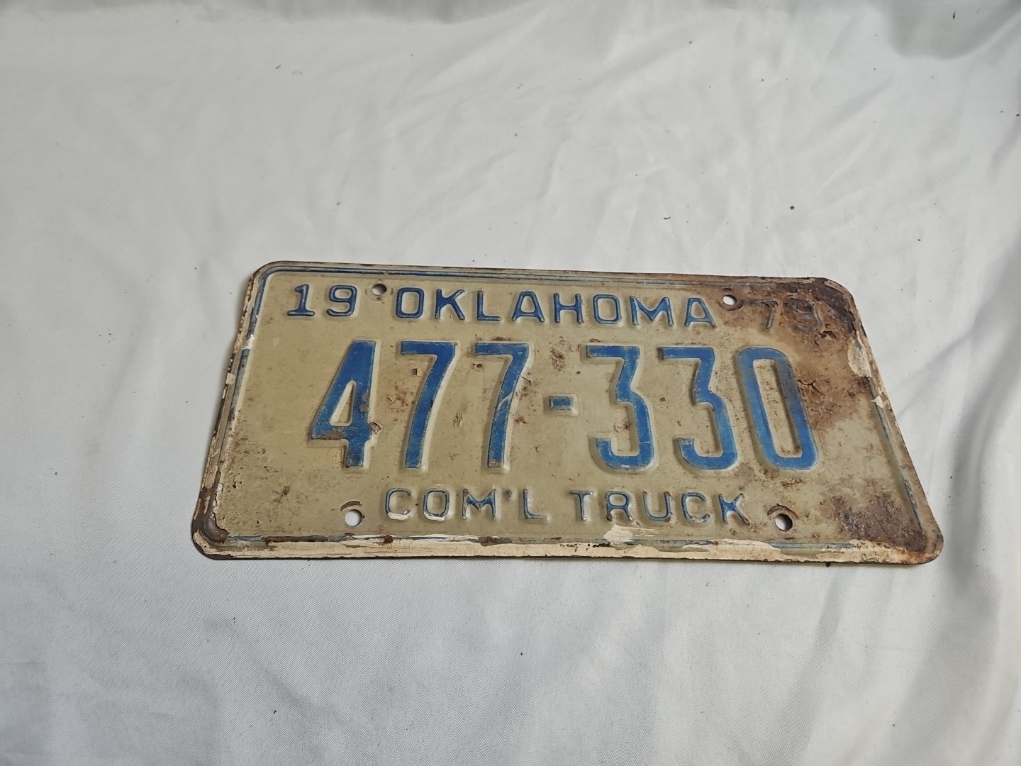 Oklahoma 1979 COMMERCIAL TRUCK License Plate # 477 330