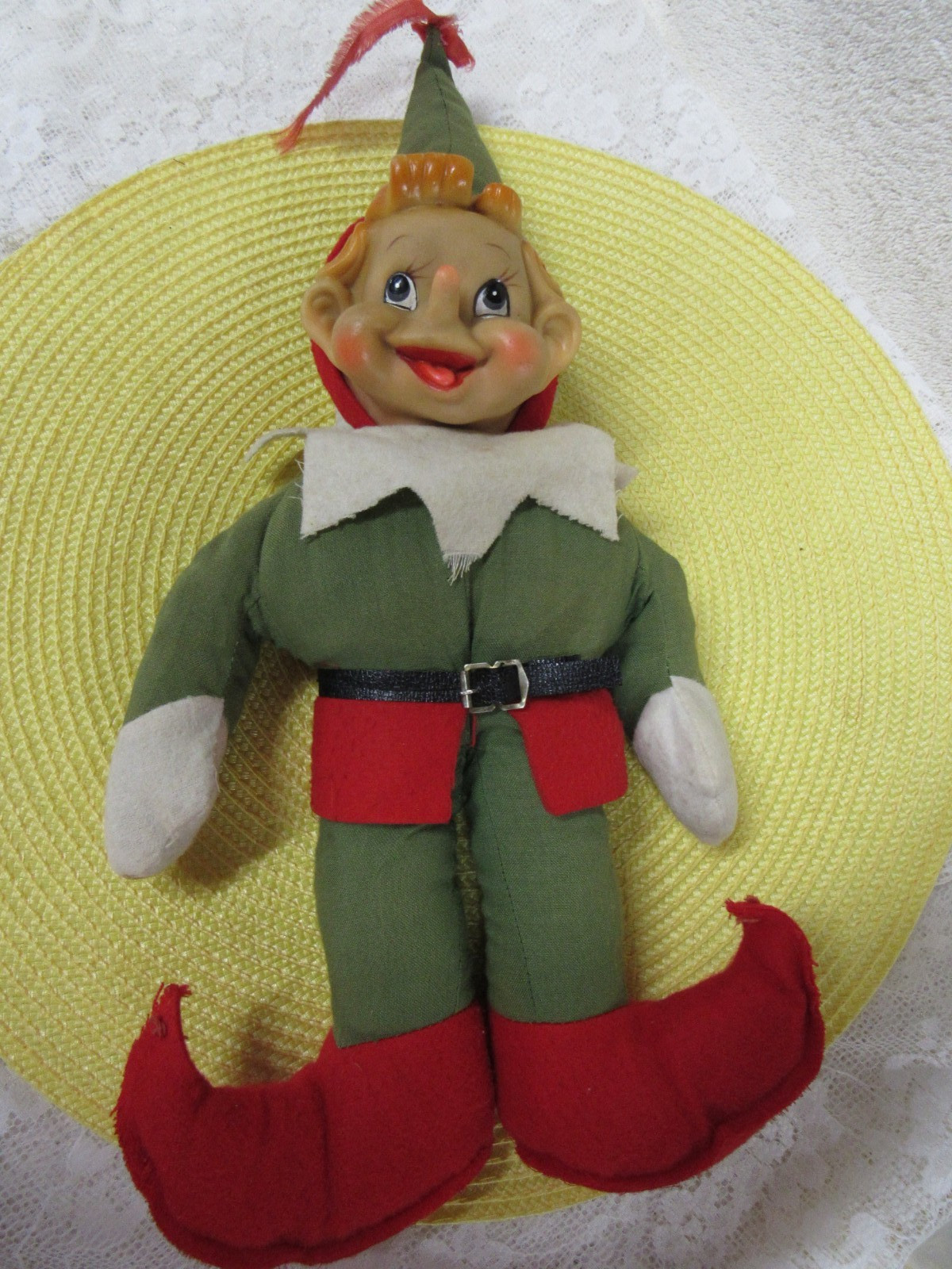 Vintage 50's / 60's Rubber Face Christmas ELF figure 16