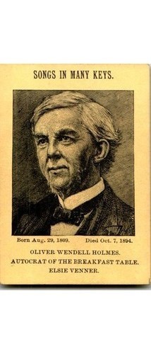 Oliver Wendell Holmes Sr. Playing Card 1852 Victorian Ephemera Portrait US Oliver Wendell Holmes Sr. Playing Card 1852 Victorian Ephemera Portrait US