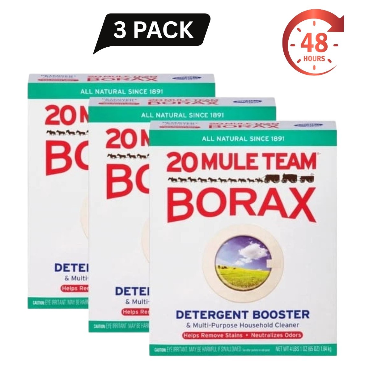 3 Pack 20 Mule Team Borax Laundry Booster Multi-Purpose Cleaner 65 oz Each 3 Pack 20 Mule Team Borax Laundry Booster Multi-Purpose Cleaner 65 oz Each