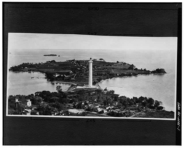 South Bass Island Ohio Perry's Victory Peace Memorial 1900s Aerial View