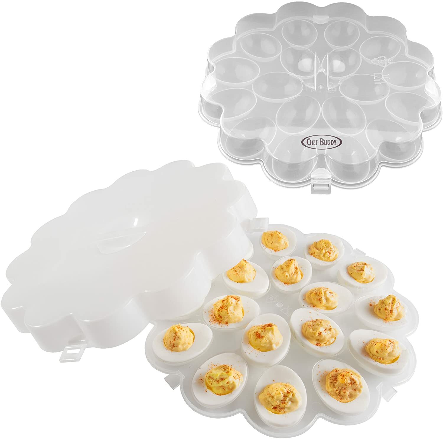 Deviled Egg Tray Snap On Lid Protects Safe Lid Carrier Plates Clear Deviled Egg Tray Snap On Lid Protects Safe Lid Carrier Plates Clear