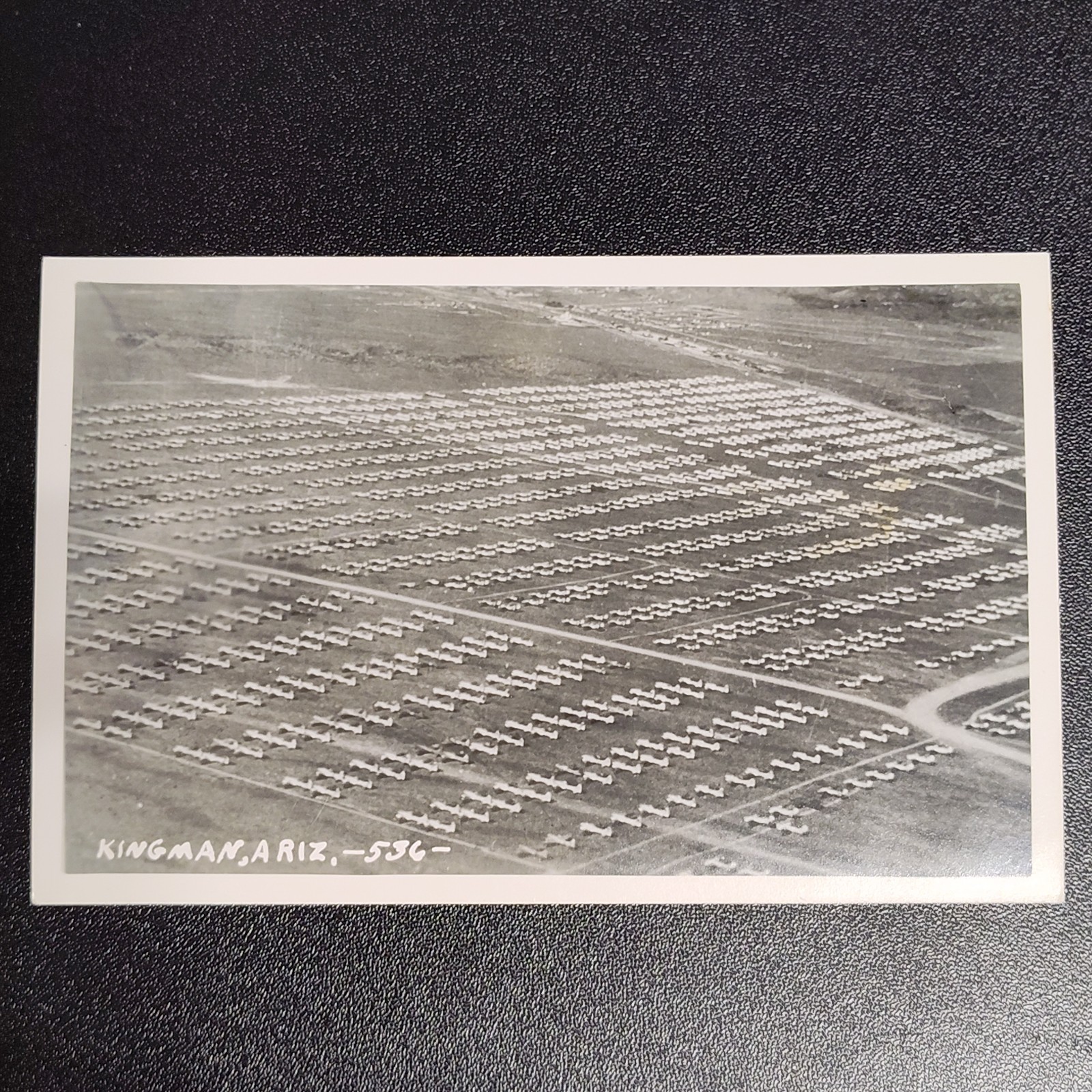 RPPC Above Military Planes in Field Kingman, Arizona 5.5x3.5- Vintage Postcard RPPC Above Military Planes in Field Kingman, Arizona 5.5x3.5- Vintage Postcard
