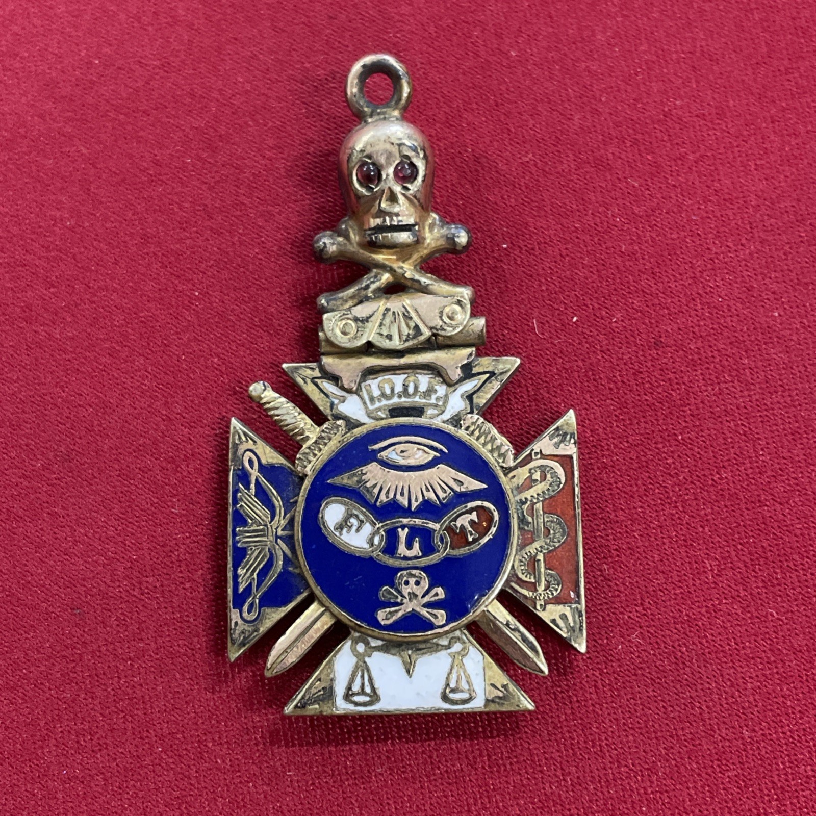Gold Filled Antique Victorian Independent Order of Odd Fellows (IOOF) Watch Fob