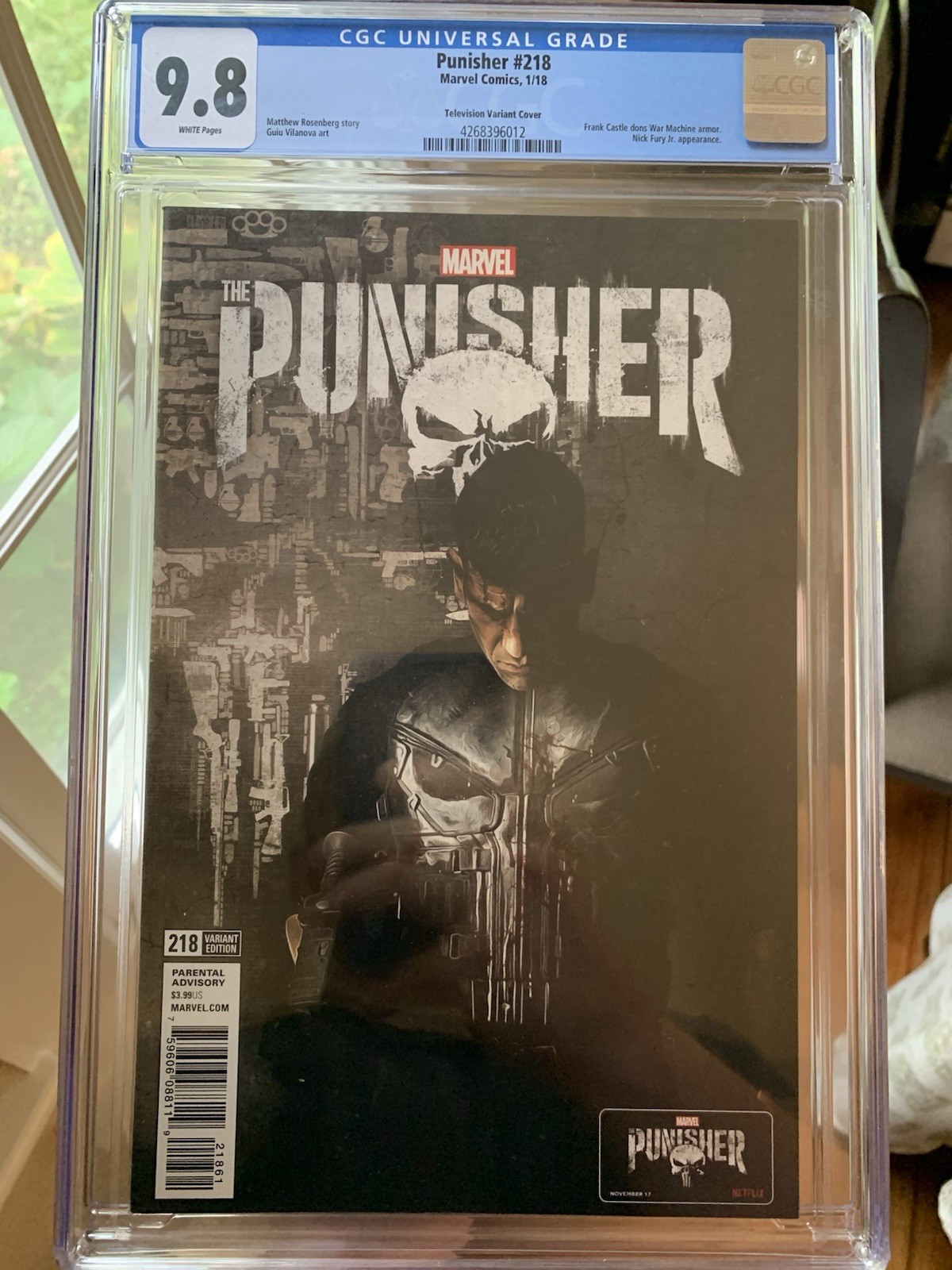 Punisher #218 CGC 9.8 Television Variant Cover Photo Bernthal 1st War Machine Punisher #218 CGC 9.8 Television Variant Cover Photo Bernthal 1st War Machine