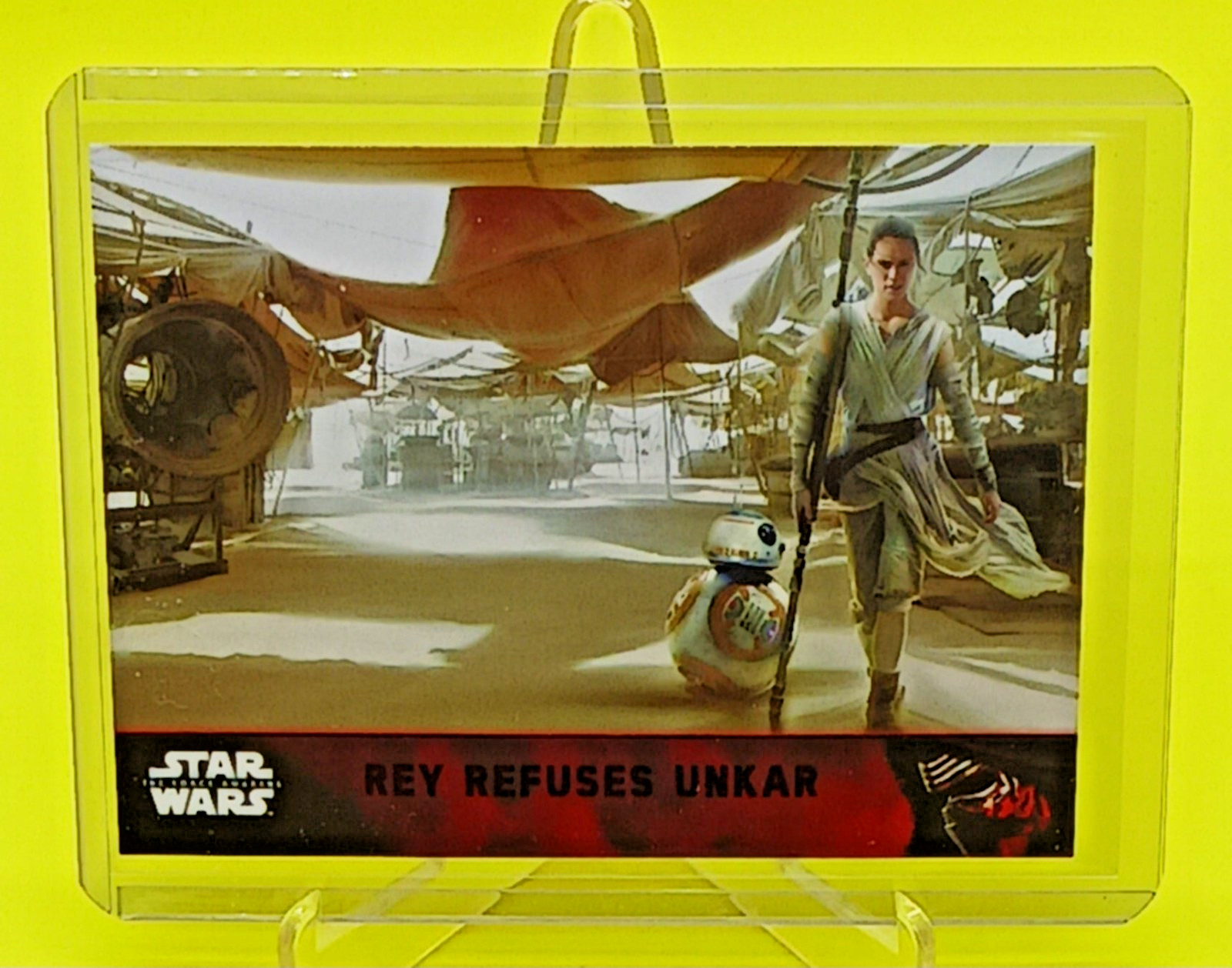 Star Wars Force Awakens Lightsaber Purple Base Card Rey Refuses Unkar #83 Star Wars Force Awakens Lightsaber Purple Base Card Rey Refuses Unkar #83
