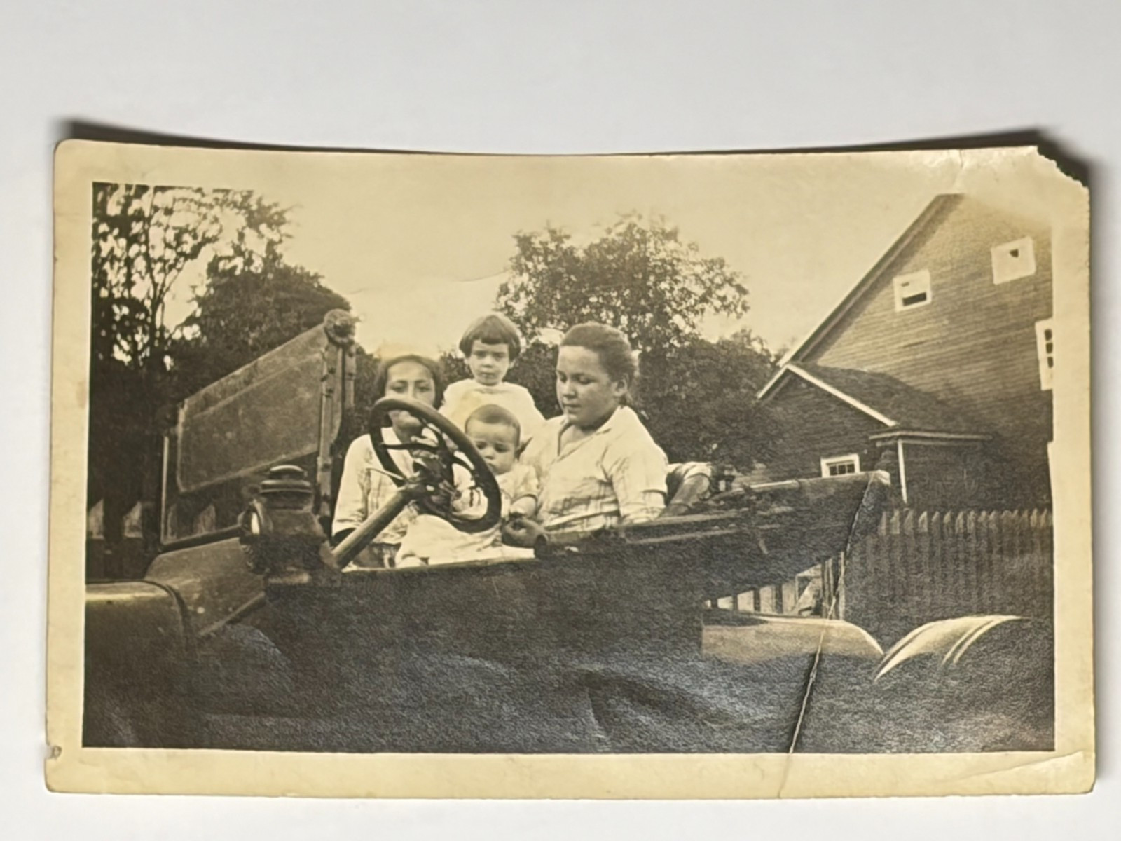 Antique c.1915–1917 Photo Children in Ford Model T Touring Car – Coal Run, PA