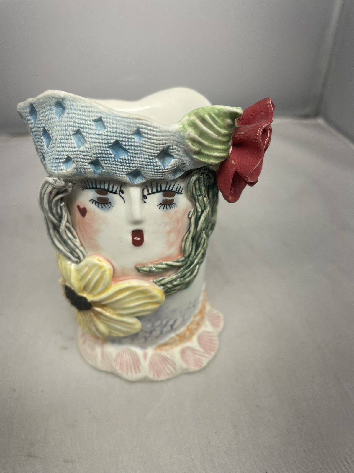 Vtg. Ellen Williams by Ganz Ceramic Garden Girl Vase Trinket Holder Vtg. Ellen Williams by Ganz Ceramic Garden Girl Vase Trinket Holder