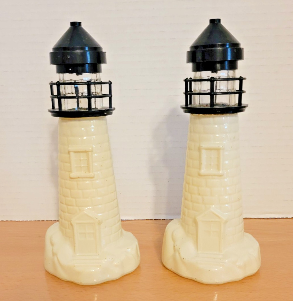 VINTAGE 1970's Old Spice Aftershave Lotion Lighthouse Decanter 2 Bottles EMPTY VINTAGE 1970's Old Spice Aftershave Lotion Lighthouse Decanter 2 Bottles EMPTY