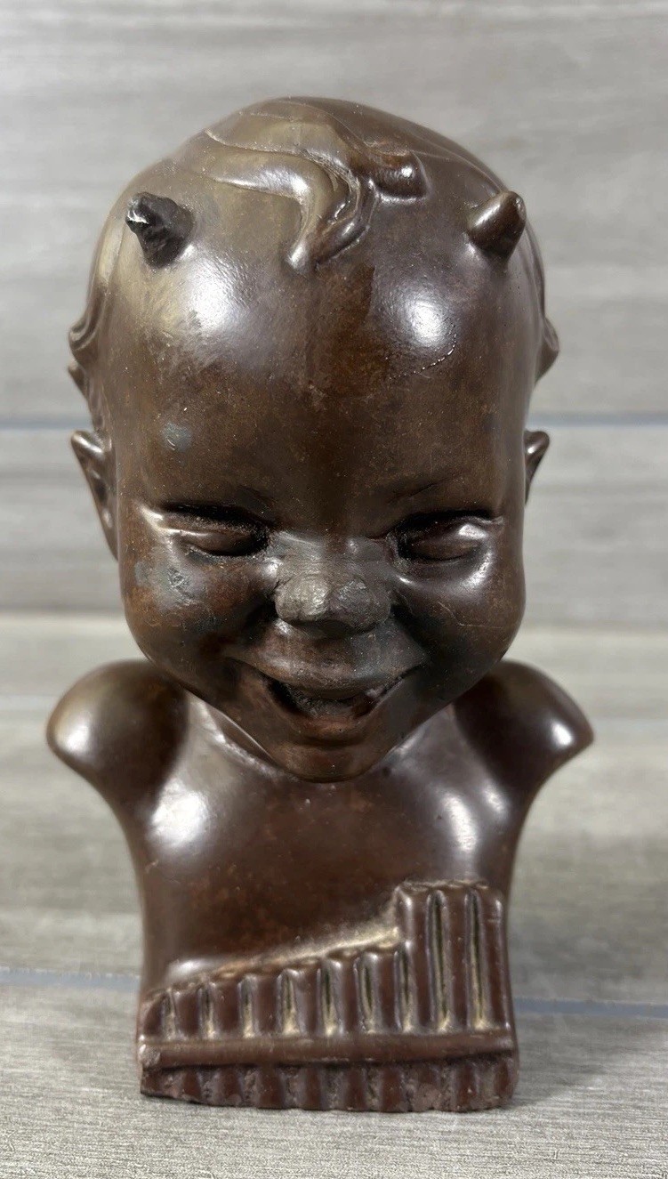 Vintage Laughing Baby Satyr Sculpture Designed by Helen Liedloff Vintage Laughing Baby Satyr Sculpture Designed by Helen Liedloff