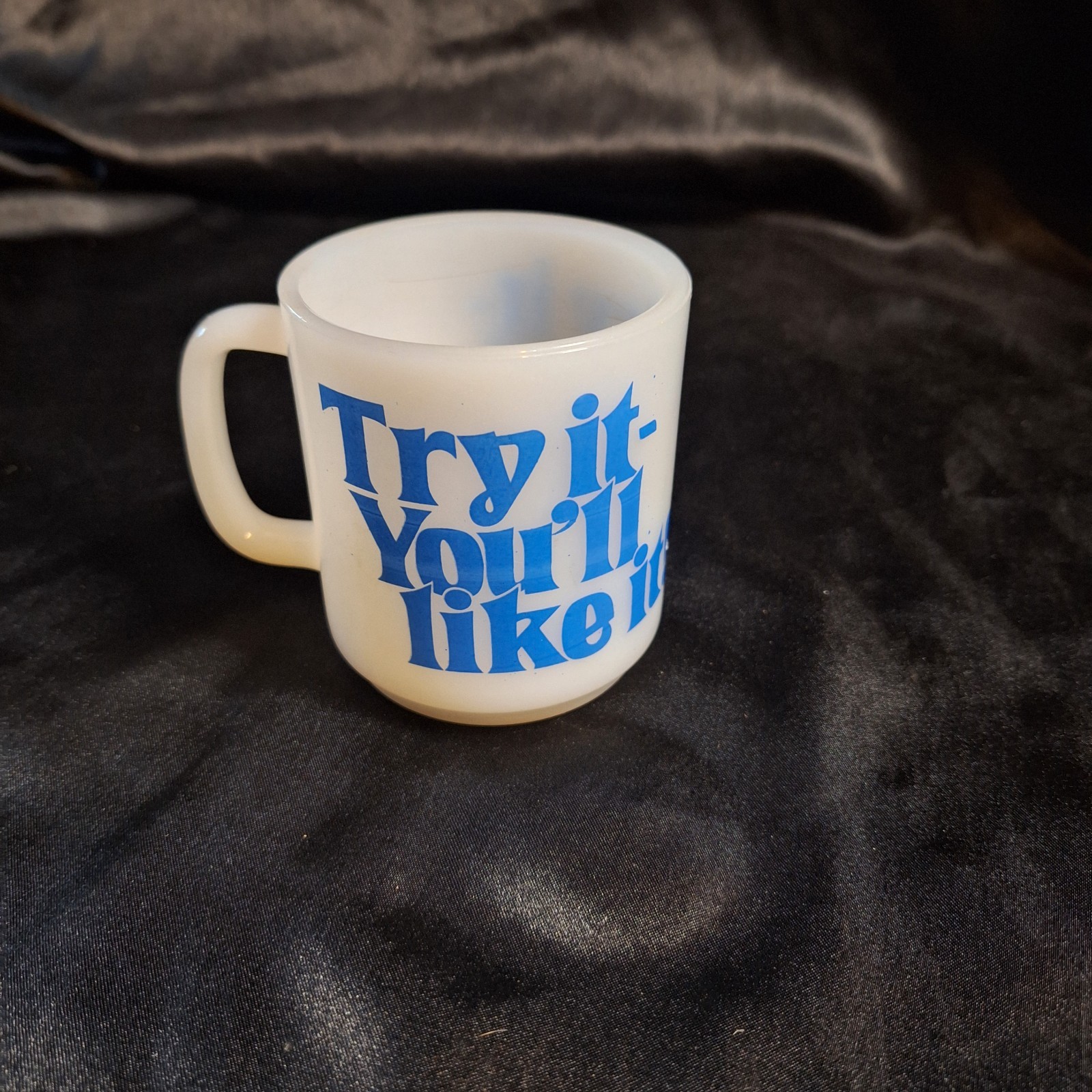 Rare Vintage Alka Seltzer Coffee Cup~Milk Glass Mug~MCM~Retro~Advertising~1972 Rare Vintage Alka Seltzer Coffee Cup~Milk Glass Mug~MCM~Retro~Advertising~1972
