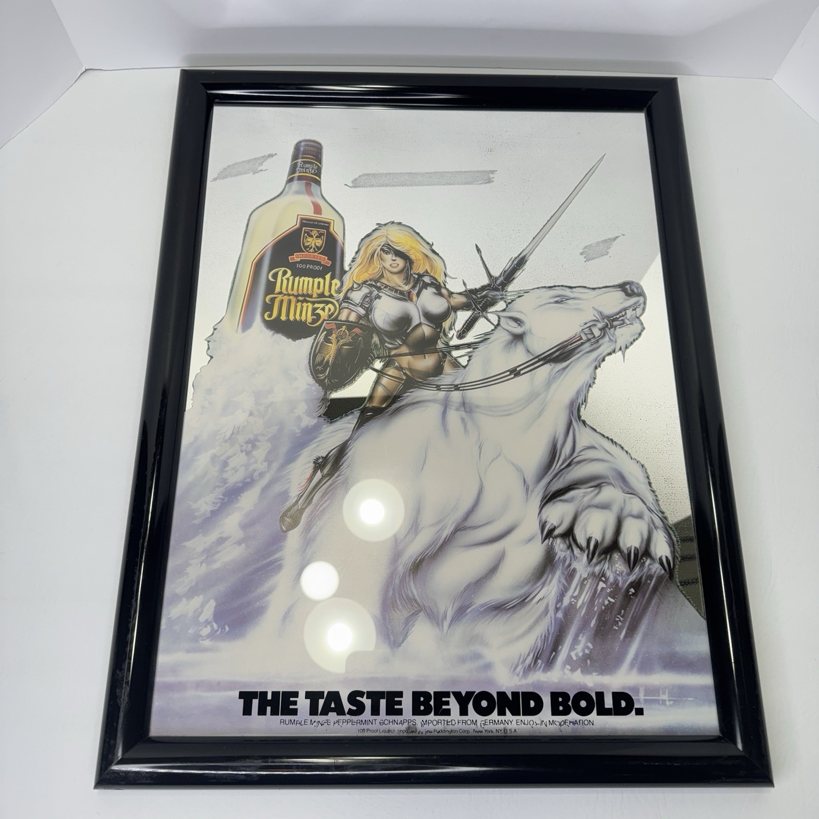 Rumple Minze Peppermint Schnapps Woman Warrior Polar Bear Bar Sign Mirror 22x17 Rumple Minze Peppermint Schnapps Woman Warrior Polar Bear Bar Sign Mirror 22x17