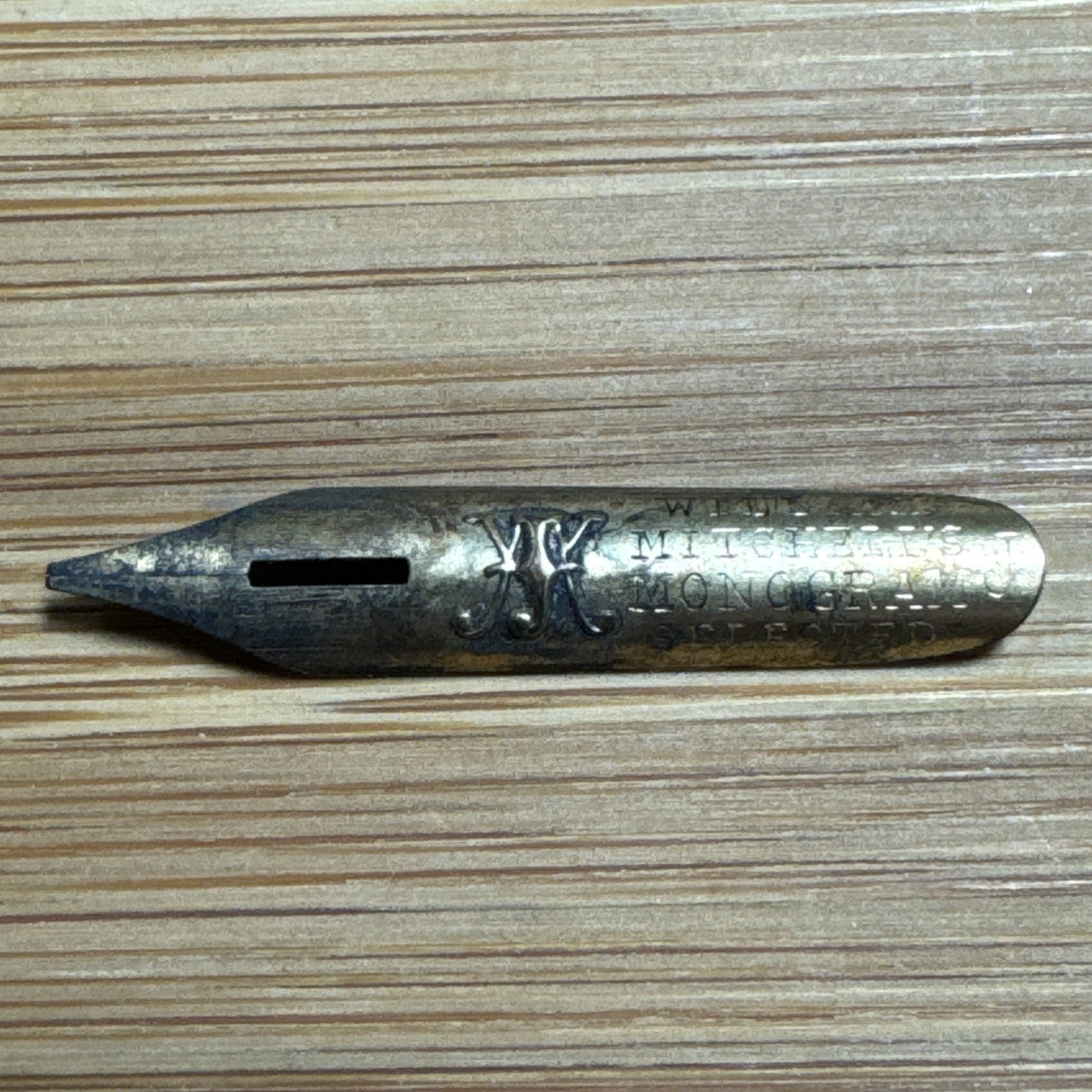 Antique William Mitchell’s Selected J Dip Pen Nib Gilt Steel Calligraphy