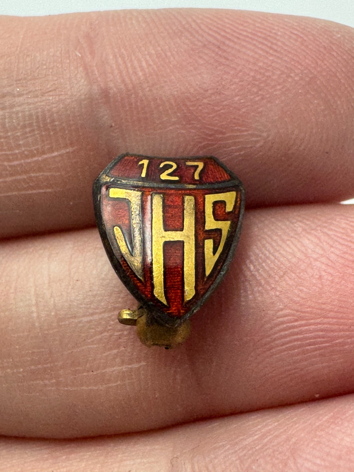 JHS 127 The Castle Hill School Lapel Pin 1/10 10K Gold Filled Bronx Middle JHS 127 The Castle Hill School Lapel Pin 1/10 10K Gold Filled Bronx Middle