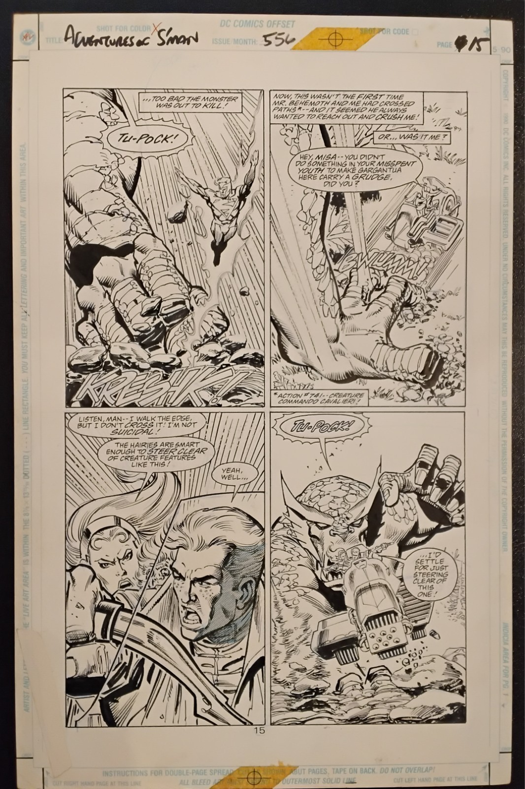 Ron Frenz ADVENTURES. OF SUPERMAN #556 Original DC Comics Panel Page Artwork Ron Frenz ADVENTURES. OF SUPERMAN #556 Original DC Comics Panel Page Artwork