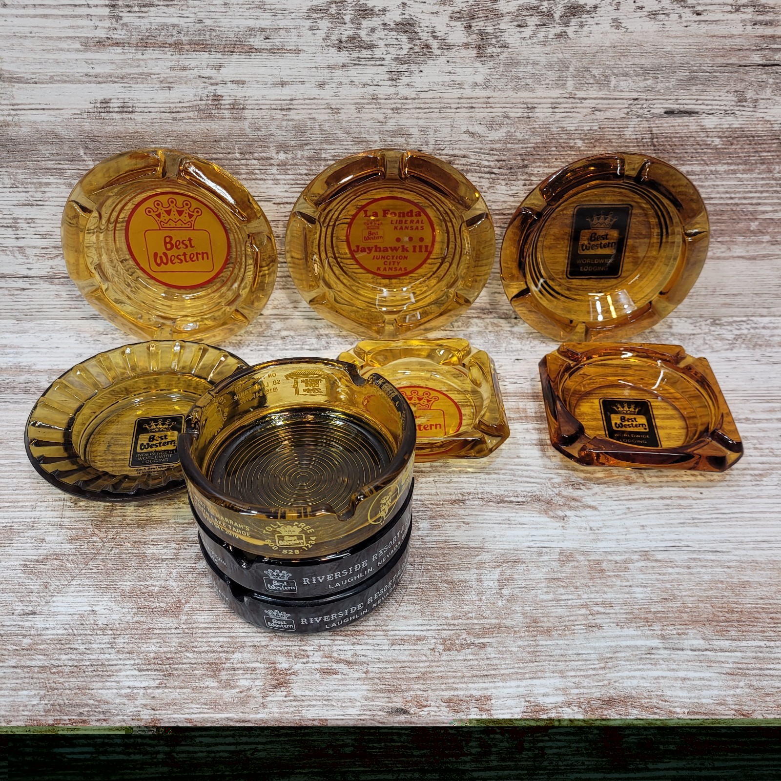 Ashtray Best Western Motels Lot Of 9 Glass Ash Tray Vintage 