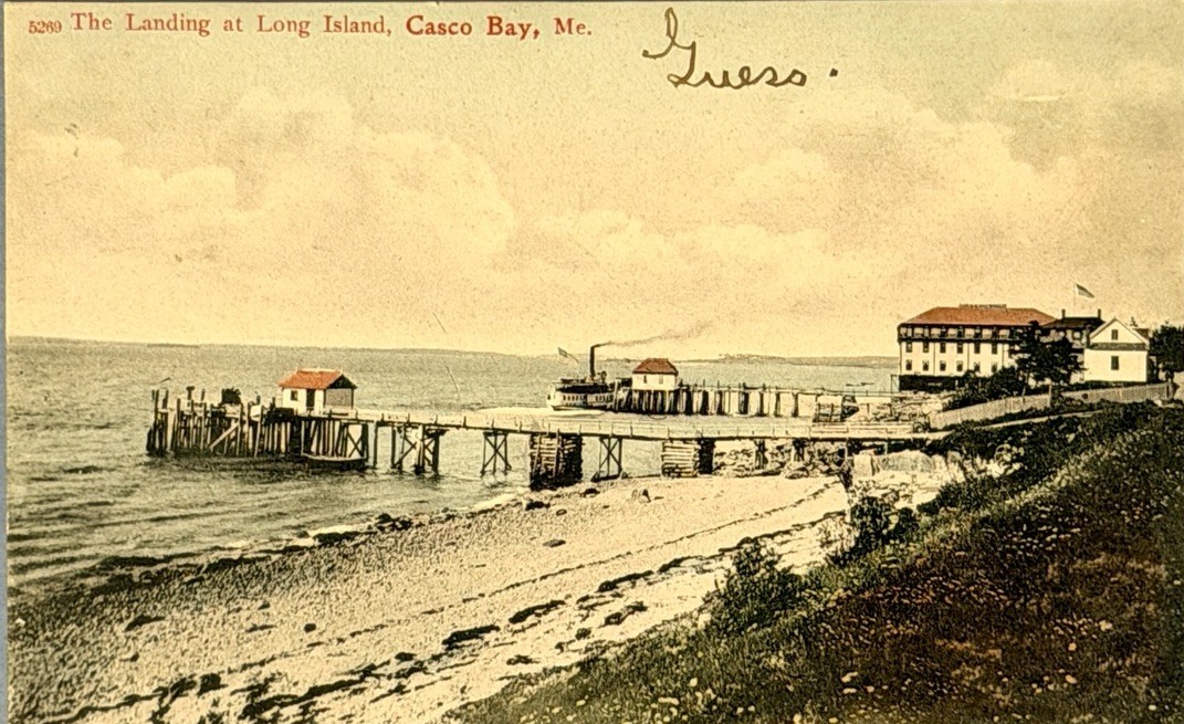 1907 Vintage Postcard The Landing Long Island Casco Bay Maine ME Undivided Back