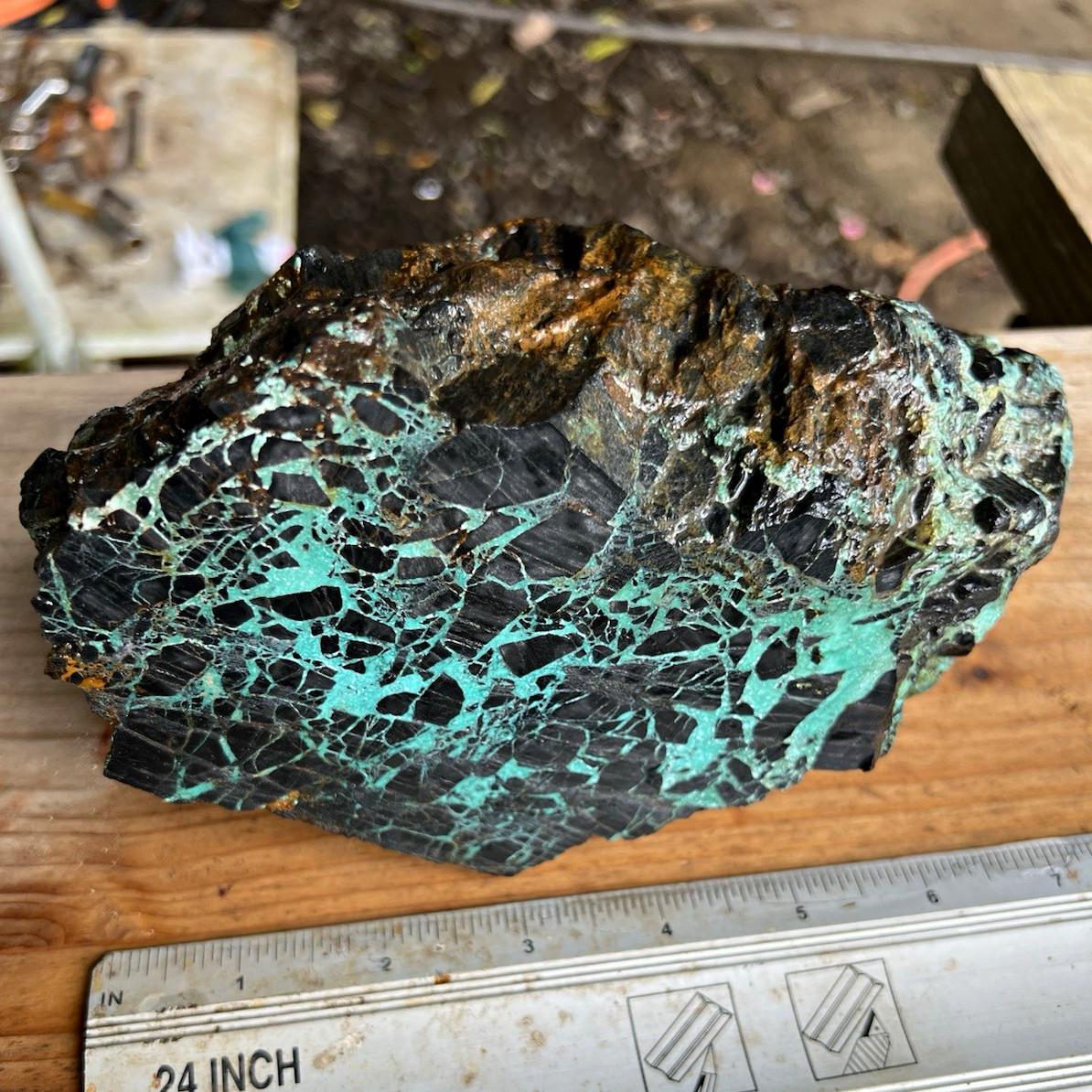 Drac Lapidary Turquoise in Matrix from Hubei not stabilized rough for slabbing