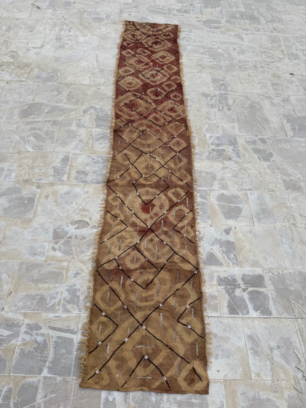 Vintage Gorgeous Hand Woven Traditional African Raffia Congo Runner ClothTextile Vintage Gorgeous Hand Woven Traditional African Raffia Congo Runner ClothTextile
