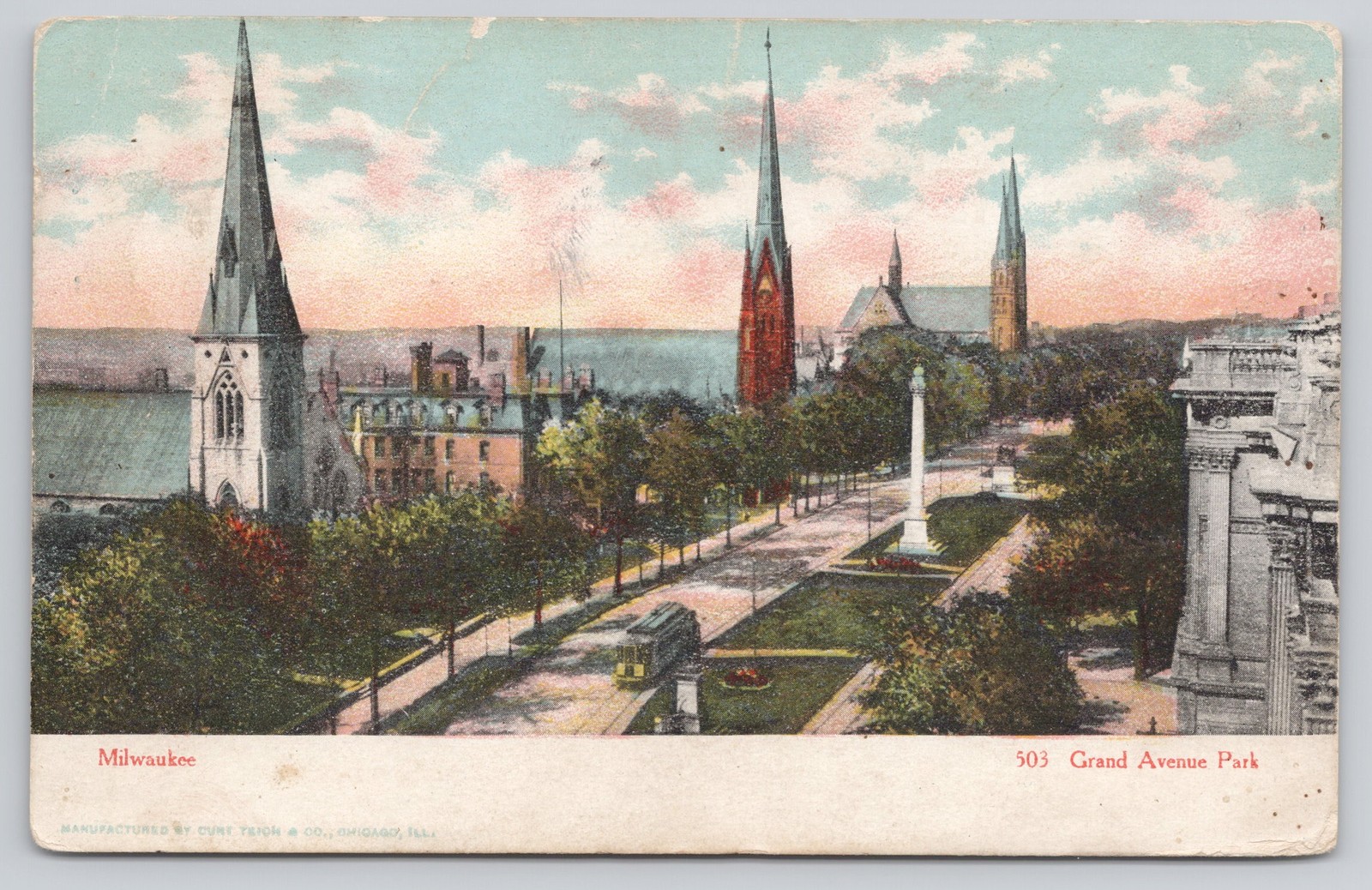 Milwaukee Grand Avenue Park Postcard Posted 1906 Undivided Back