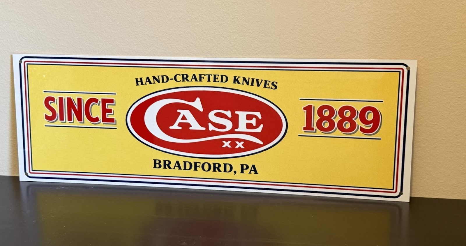 Retro Style Case Handcrafted Knives Cutlery Wall Decor Garage Sign Retro Style Case Handcrafted Knives Cutlery Wall Decor Garage Sign