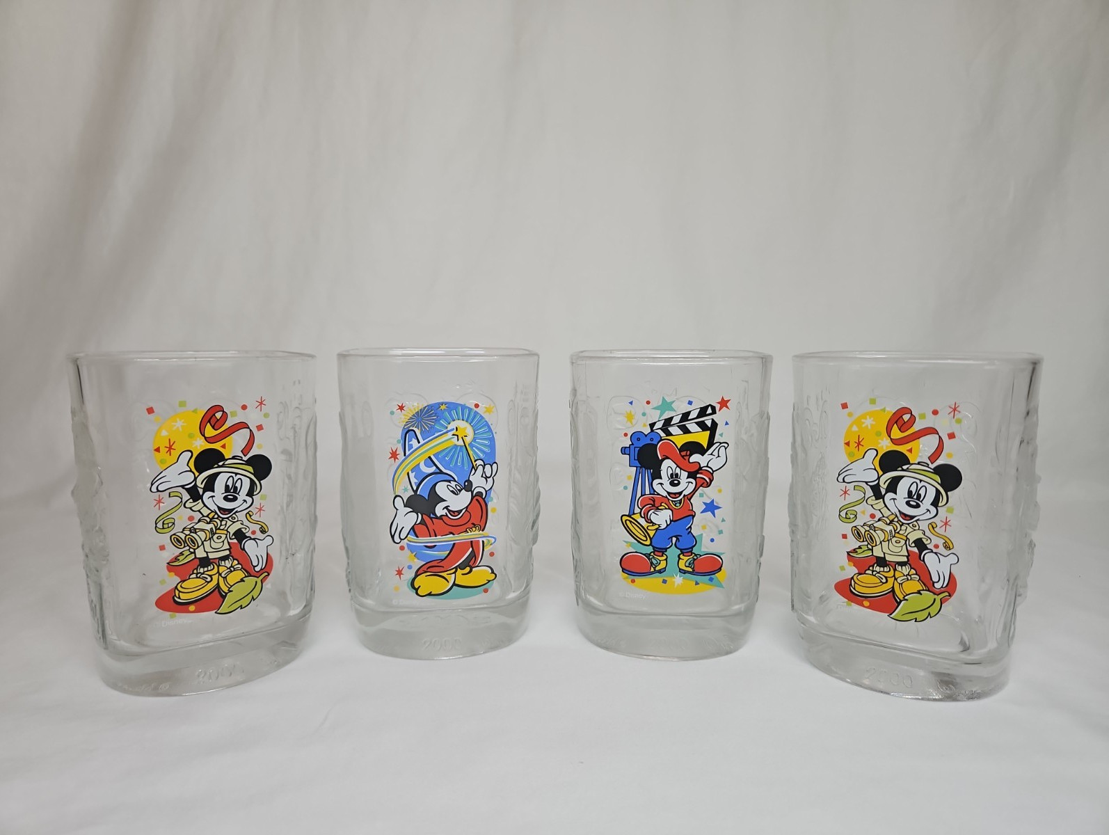 Vintage McDonald\'s Walt Disney World 2000 Celebration Glasses Set of 4