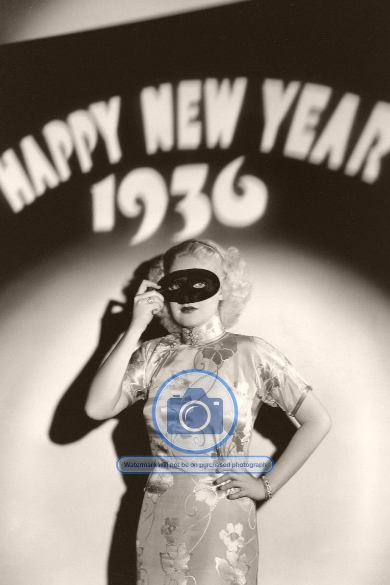 ALICE FAYE CELEBRITY ACTRESS HAPPY NEW YEAR 1936 4X6 PHOTO POSTCARD