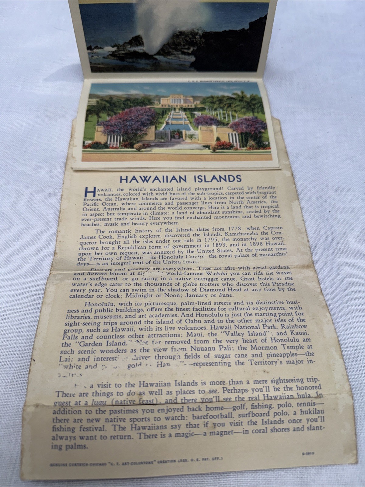 1935 Hawaiian Islands Souvenir Postcard Folder 18 Color Views Honolulu Waikiki 1935 Hawaiian Islands Souvenir Postcard Folder 18 Color Views Honolulu Waikiki