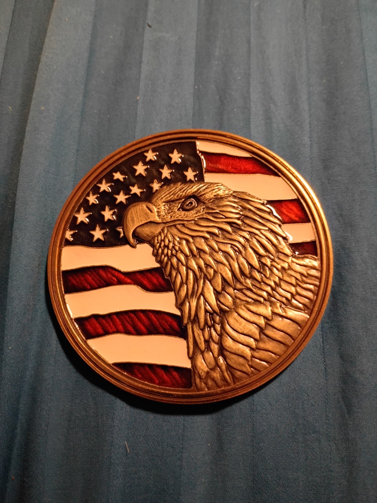 Batesville LifeStories Eagle Keepsake Medallion 240187 Bronze American Flag