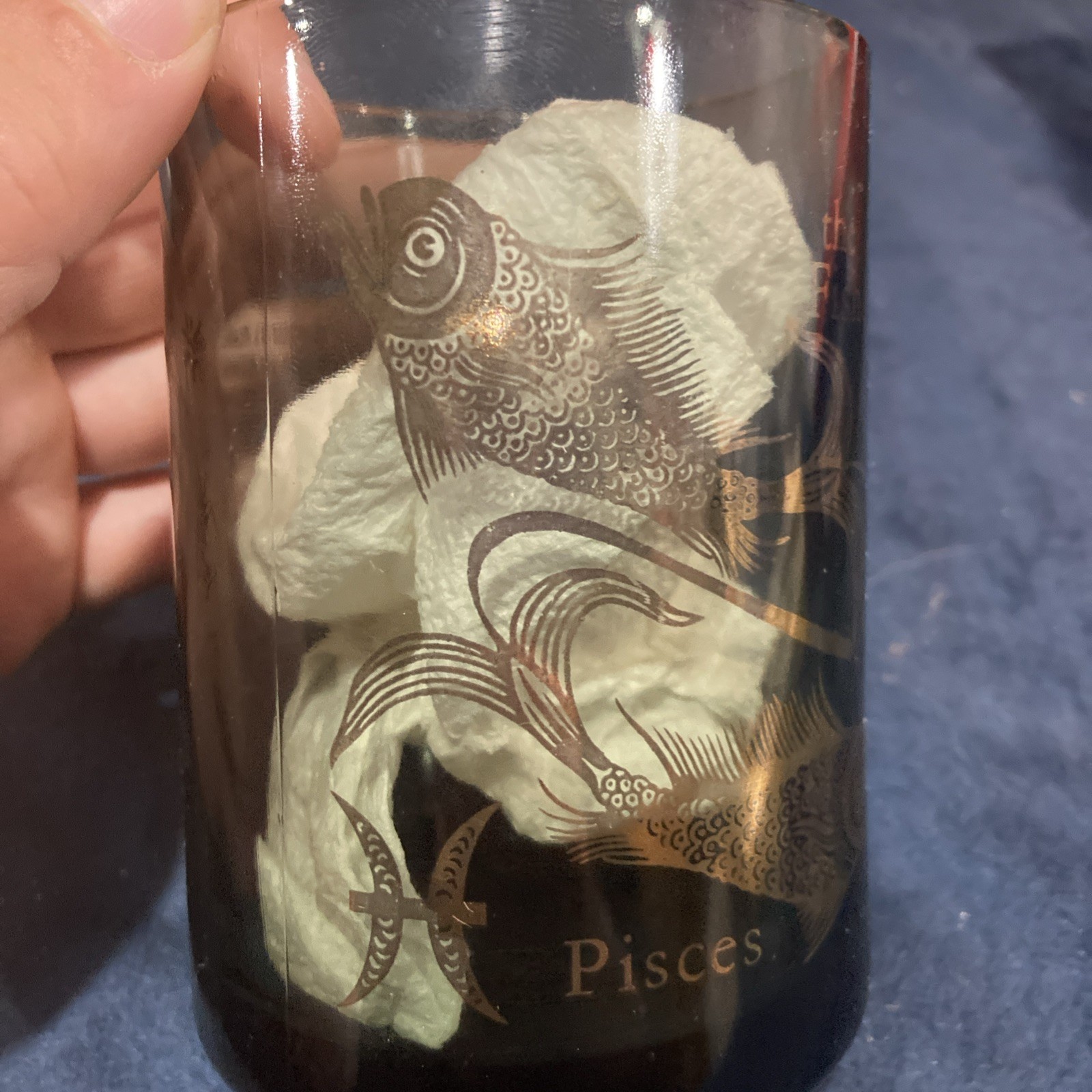 Vintage Zodiac Pisces The Fishes Rare Federal Glass USA Rare Vintage Zodiac Pisces The Fishes Rare Federal Glass USA Rare