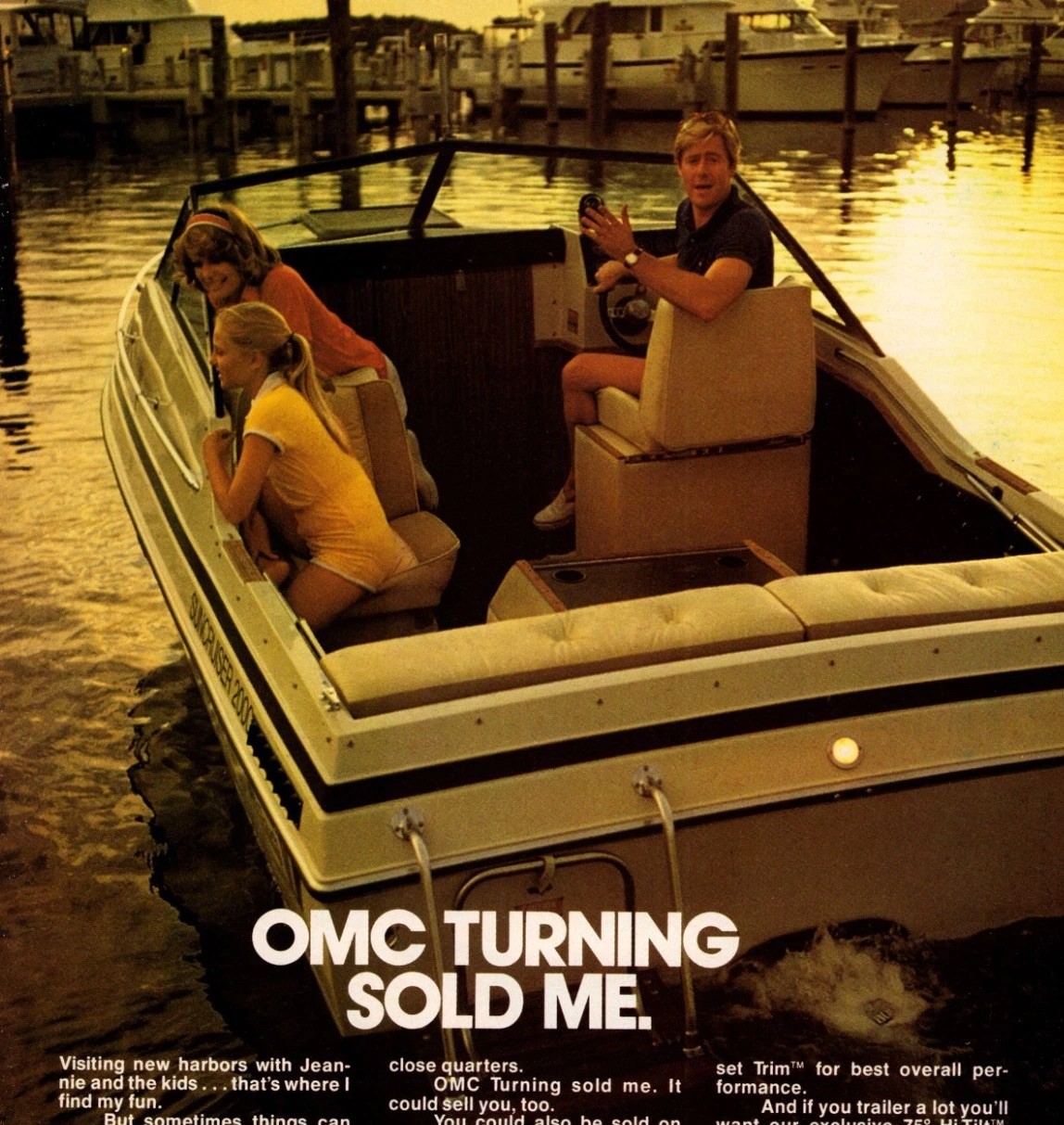Vintage 1980 OMC Stern Drive Boat Motor Original Print Ad Decor 20x27cm PMM 02